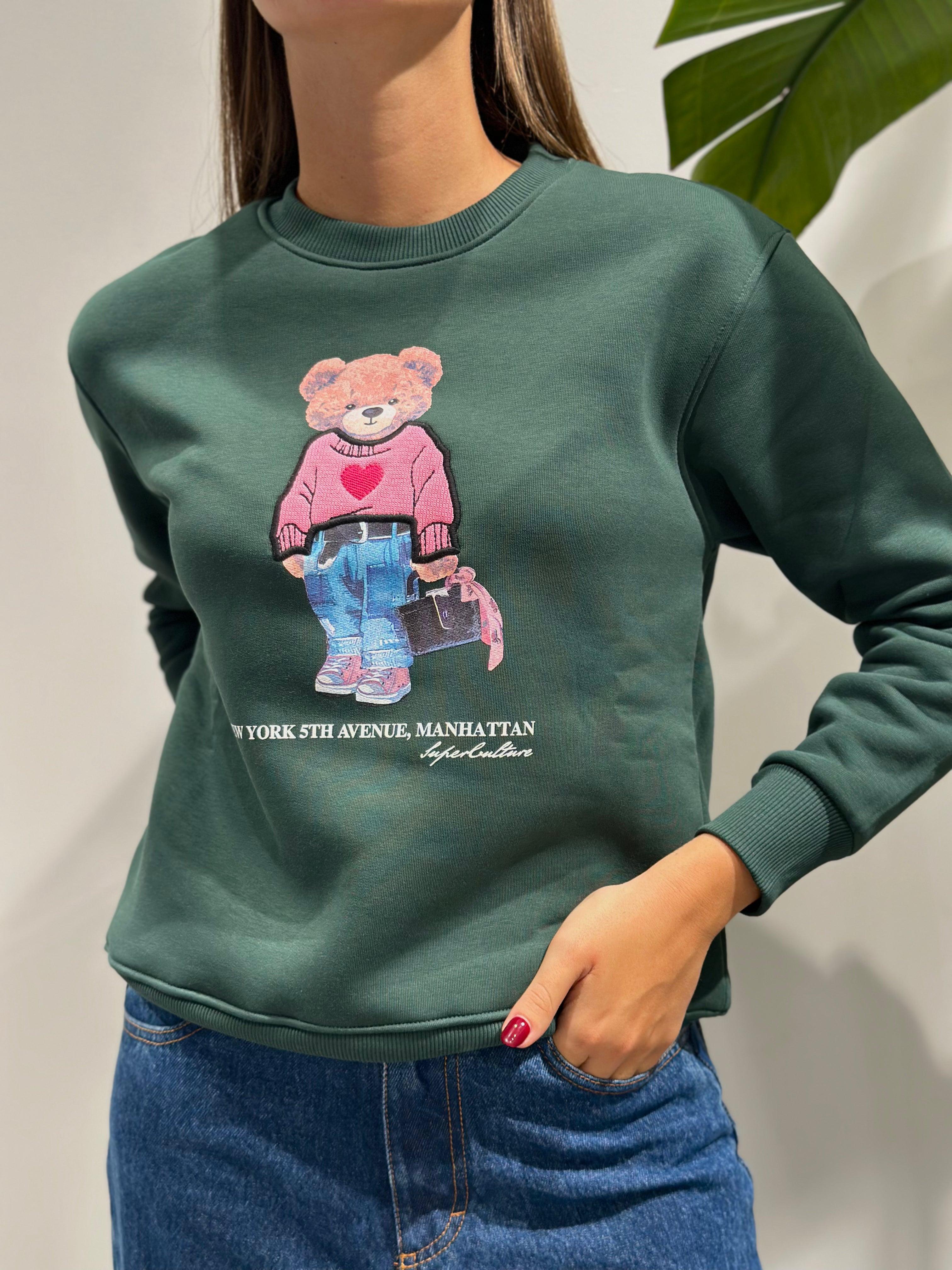 Felpa Superculture Verde Bosco AW1557 (12239458828628)