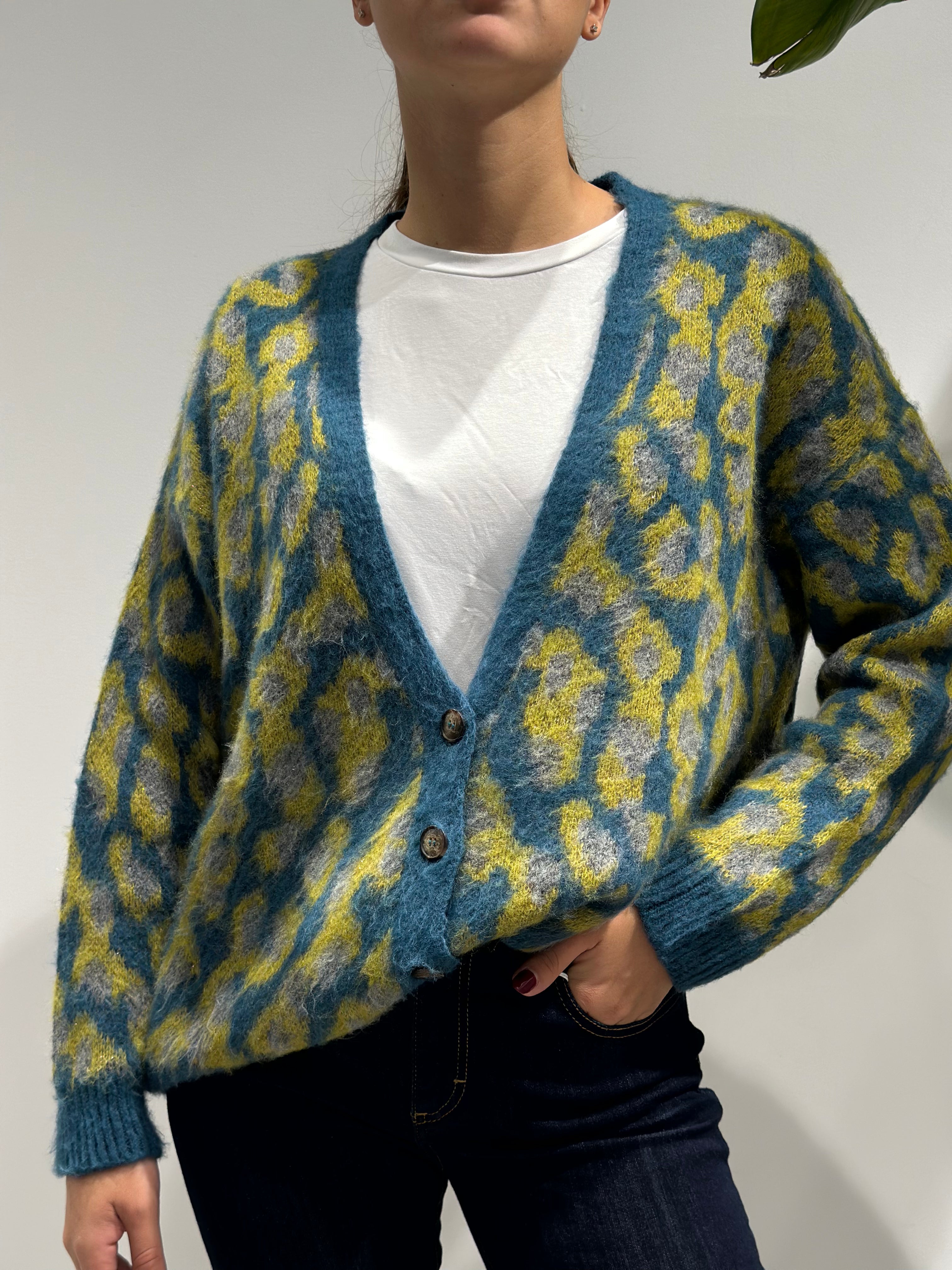 Cardigan HavOne jacquard Ottanio (12258359837012)