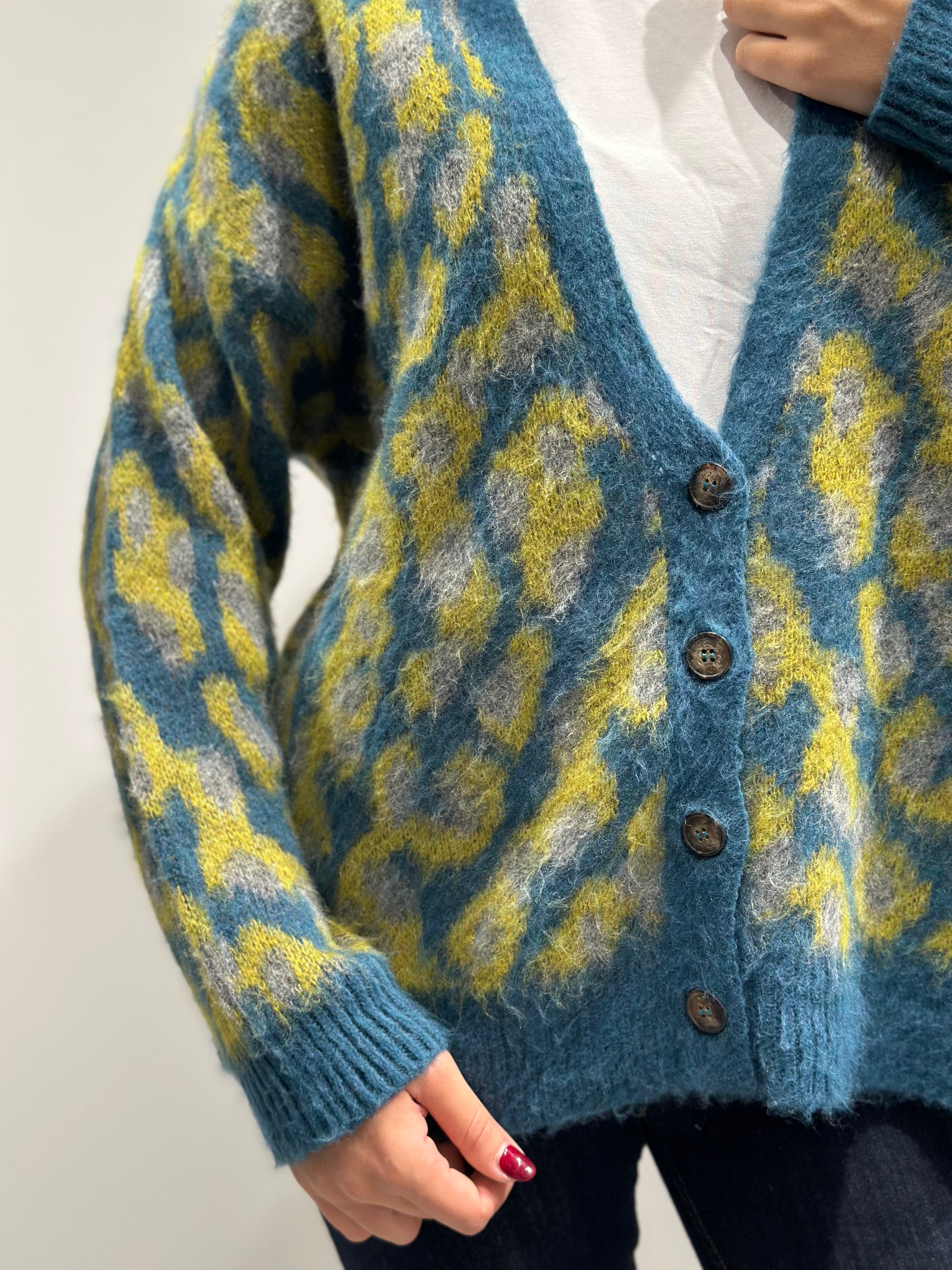 Cardigan HavOne jacquard Ottanio (12258359837012)