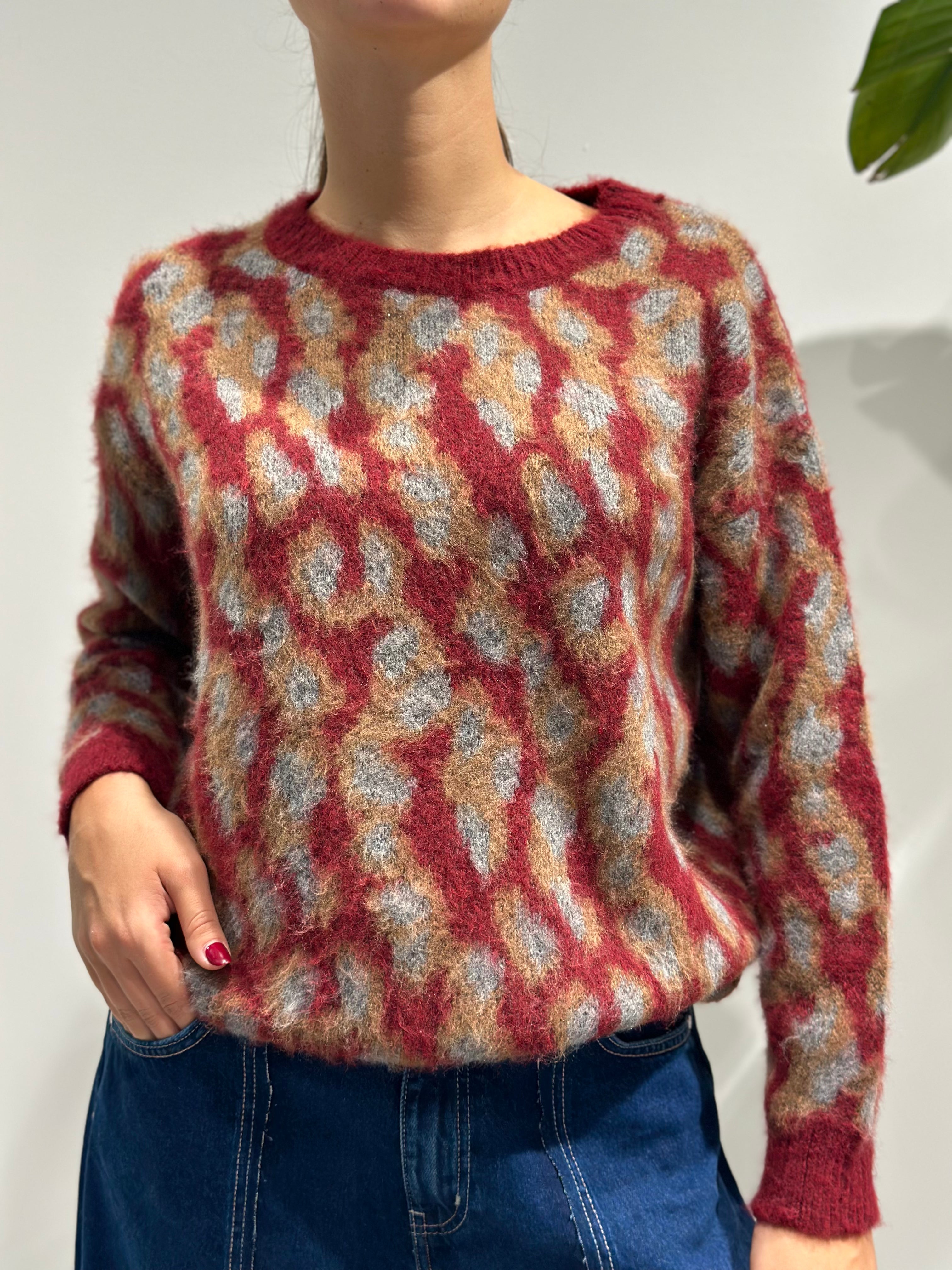 Maglione HaveOne jacquard Vino (12258342273364)