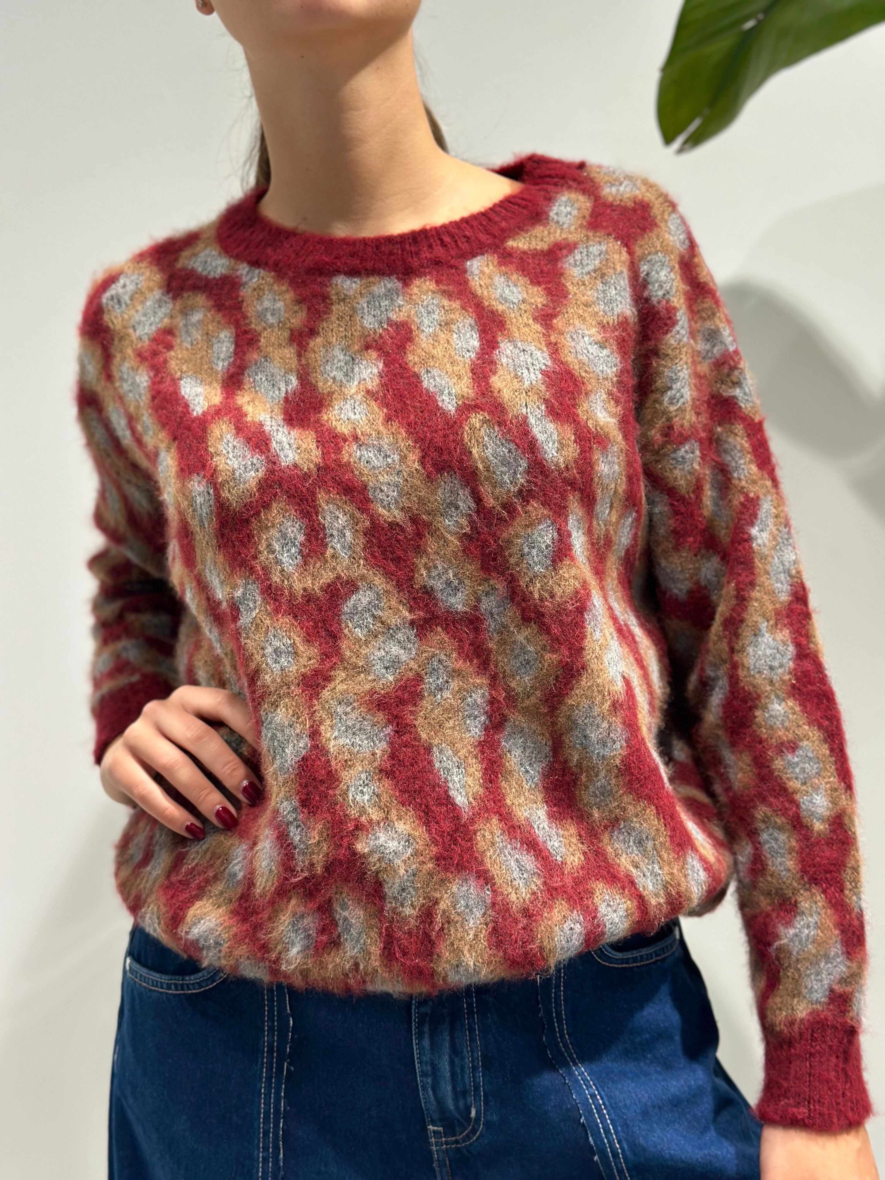Maglione HaveOne jacquard Vino (12258342273364)