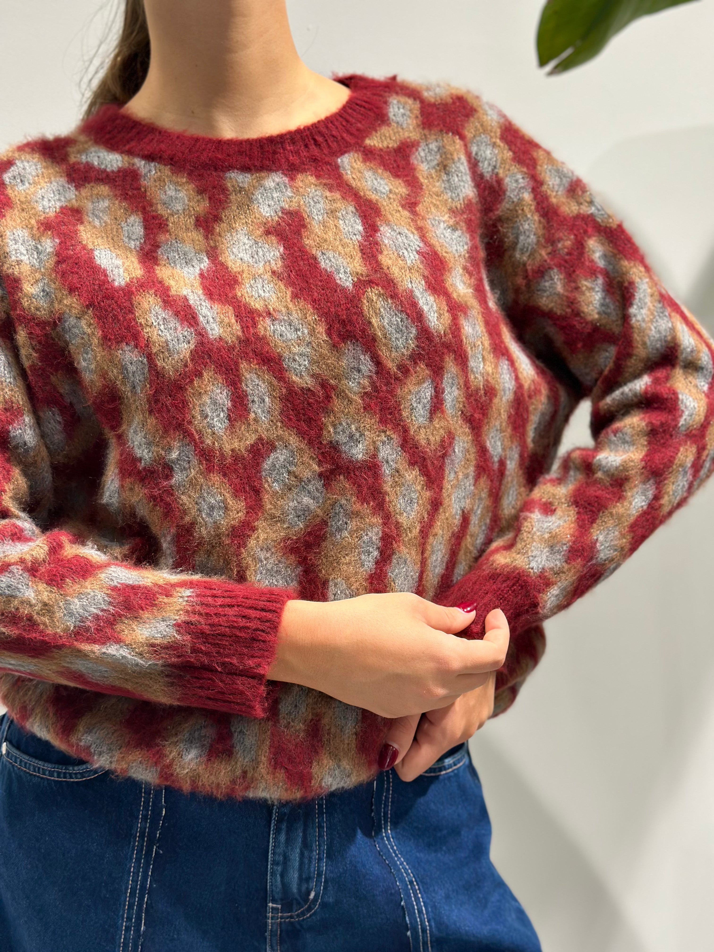 Maglione HaveOne jacquard Vino (12258342273364)