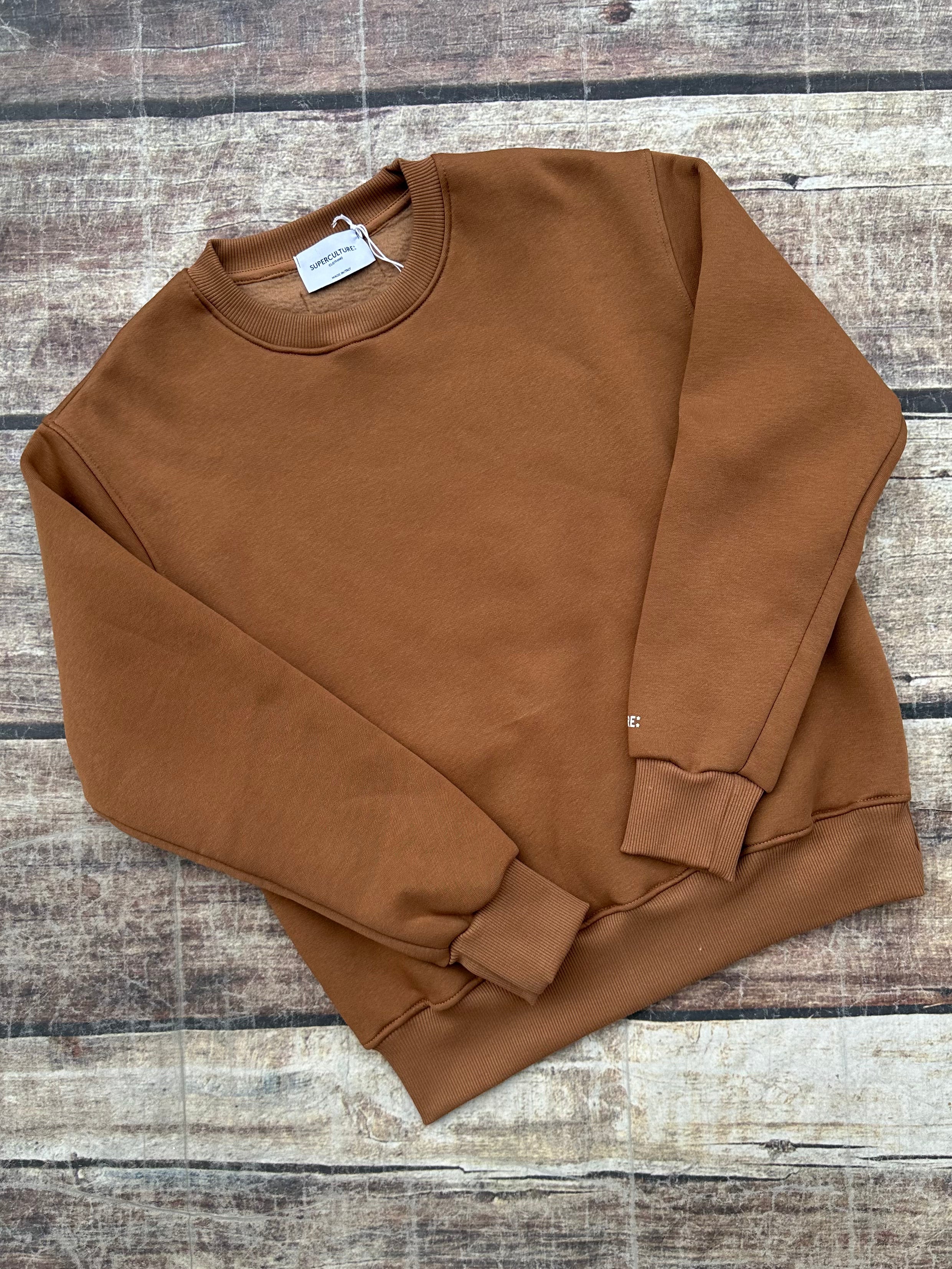 Felpa Superculture Girocollo Cammello Nina (12266984767828)