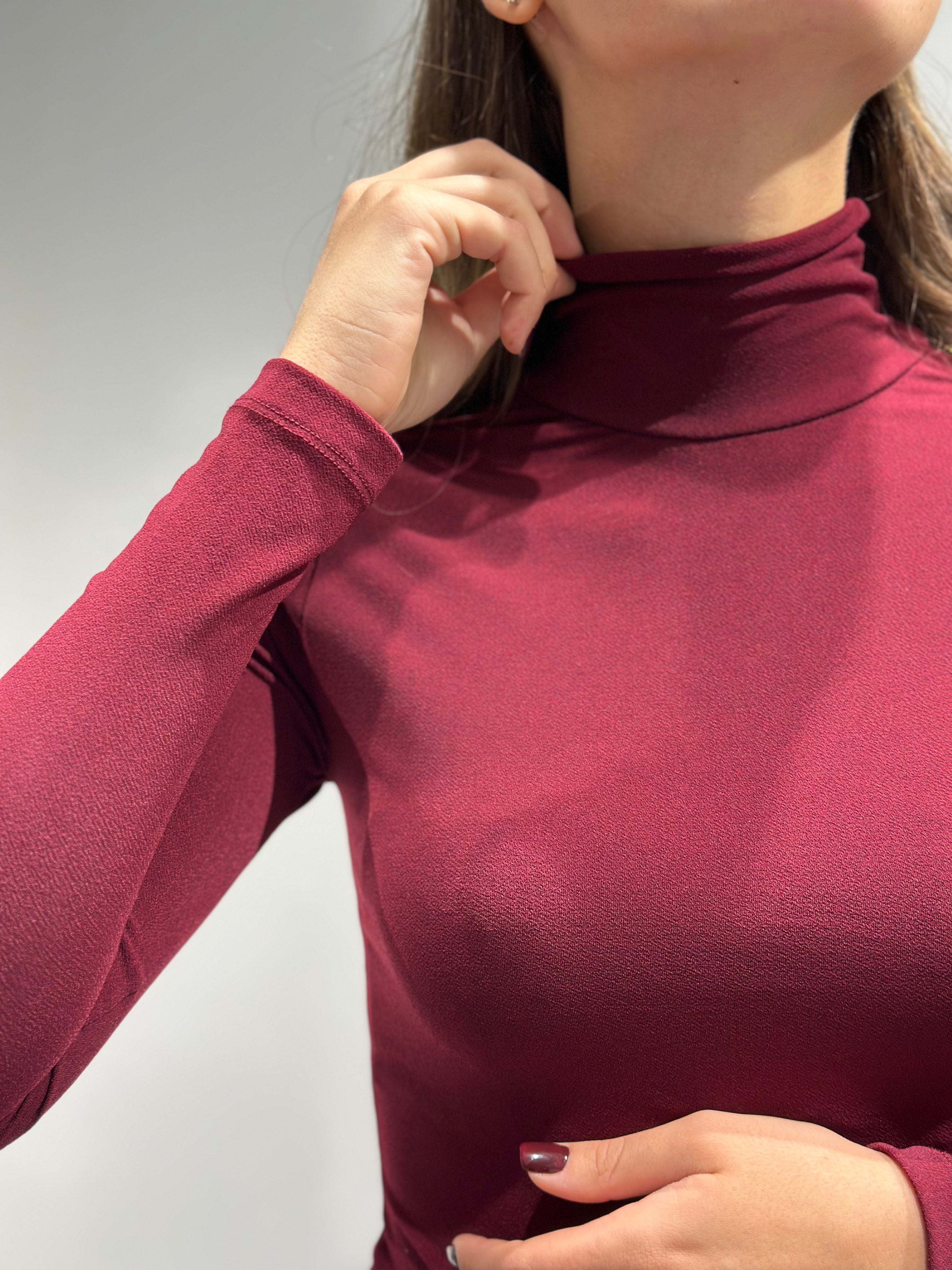 Abito Over-d arricciato bordeaux (12269287080276)