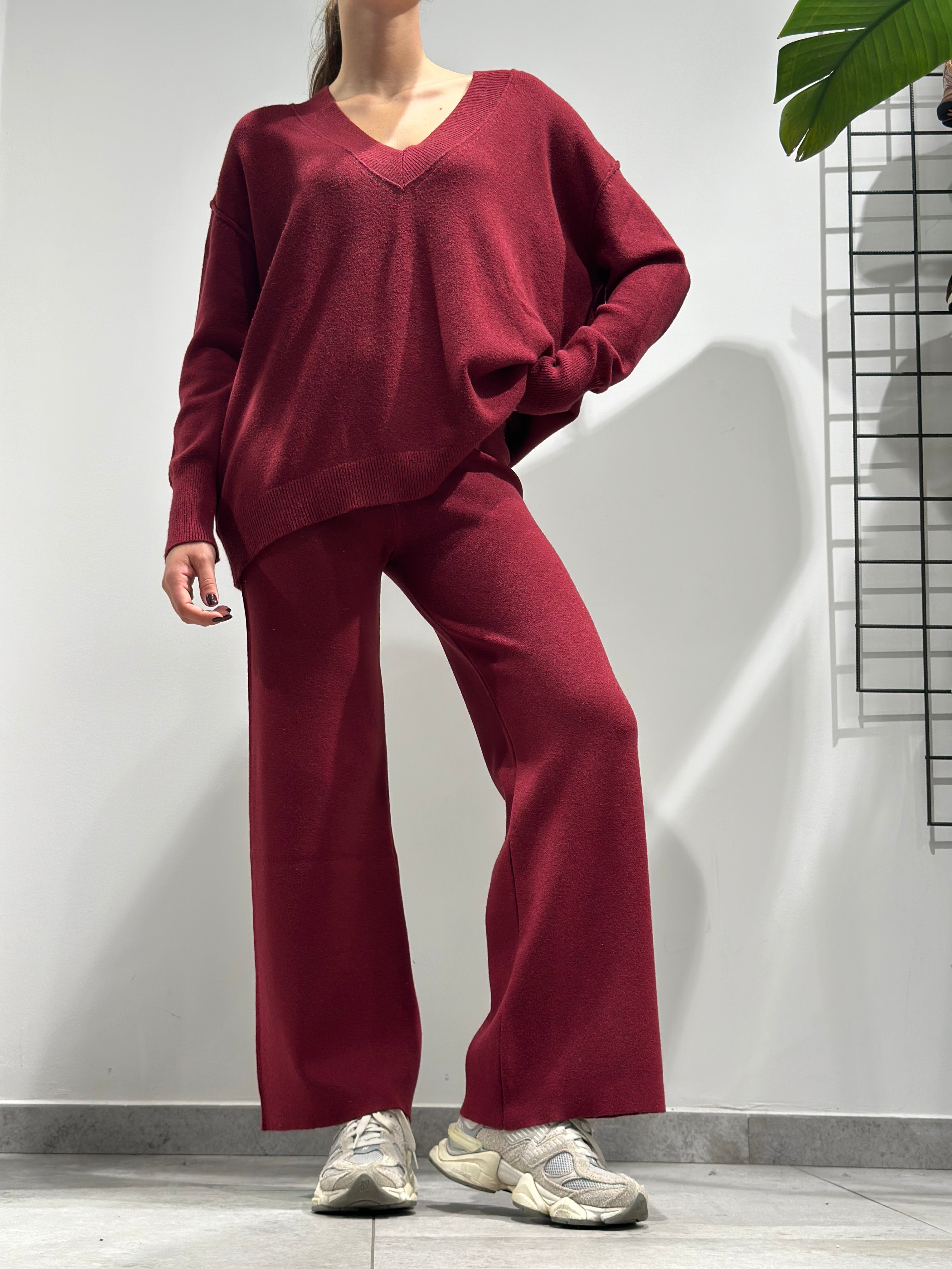 Coordinato HaveOne in maglia Bordeaux (12275489866068)