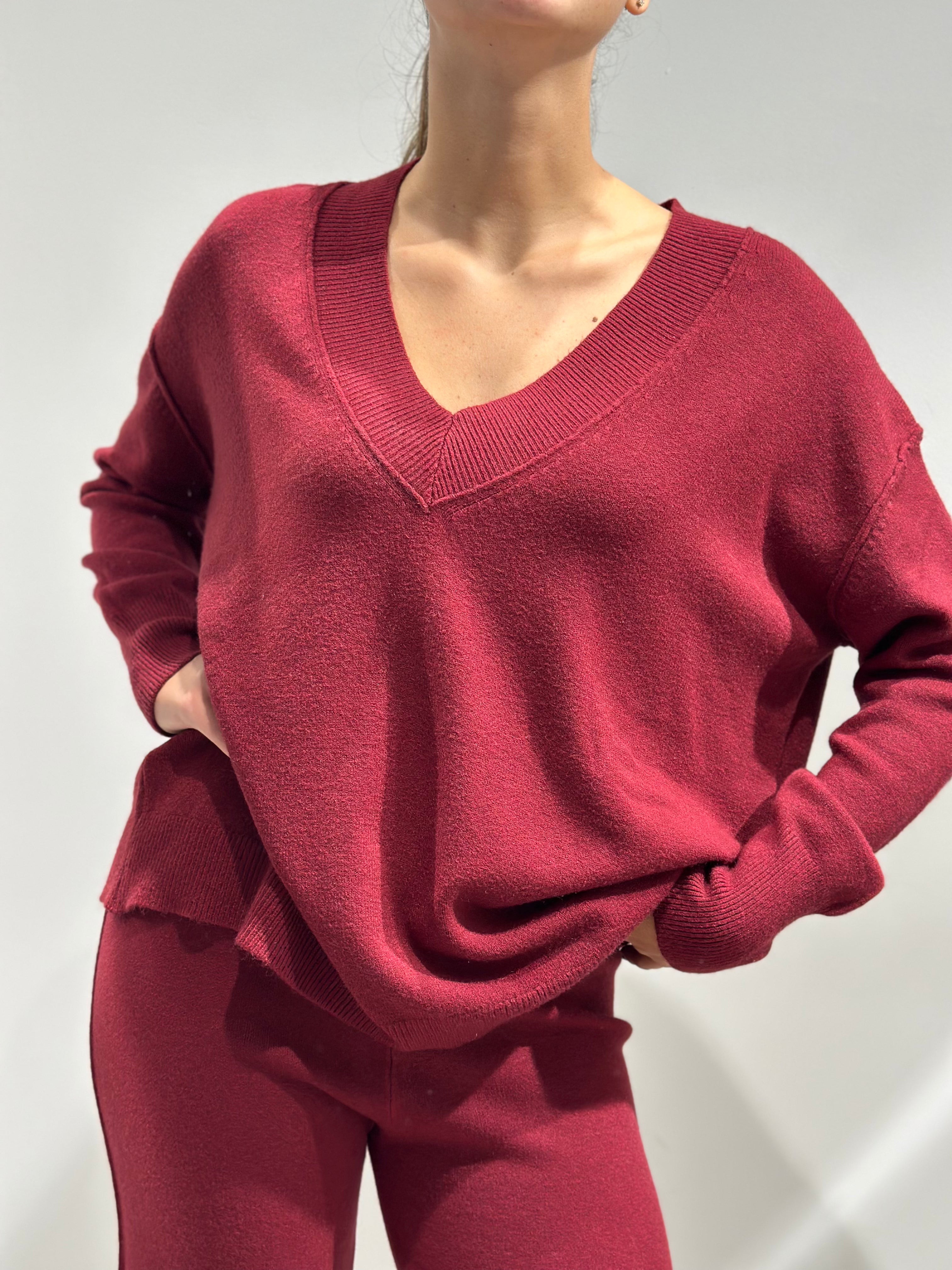 Coordinato HaveOne in maglia Bordeaux (12275489866068)