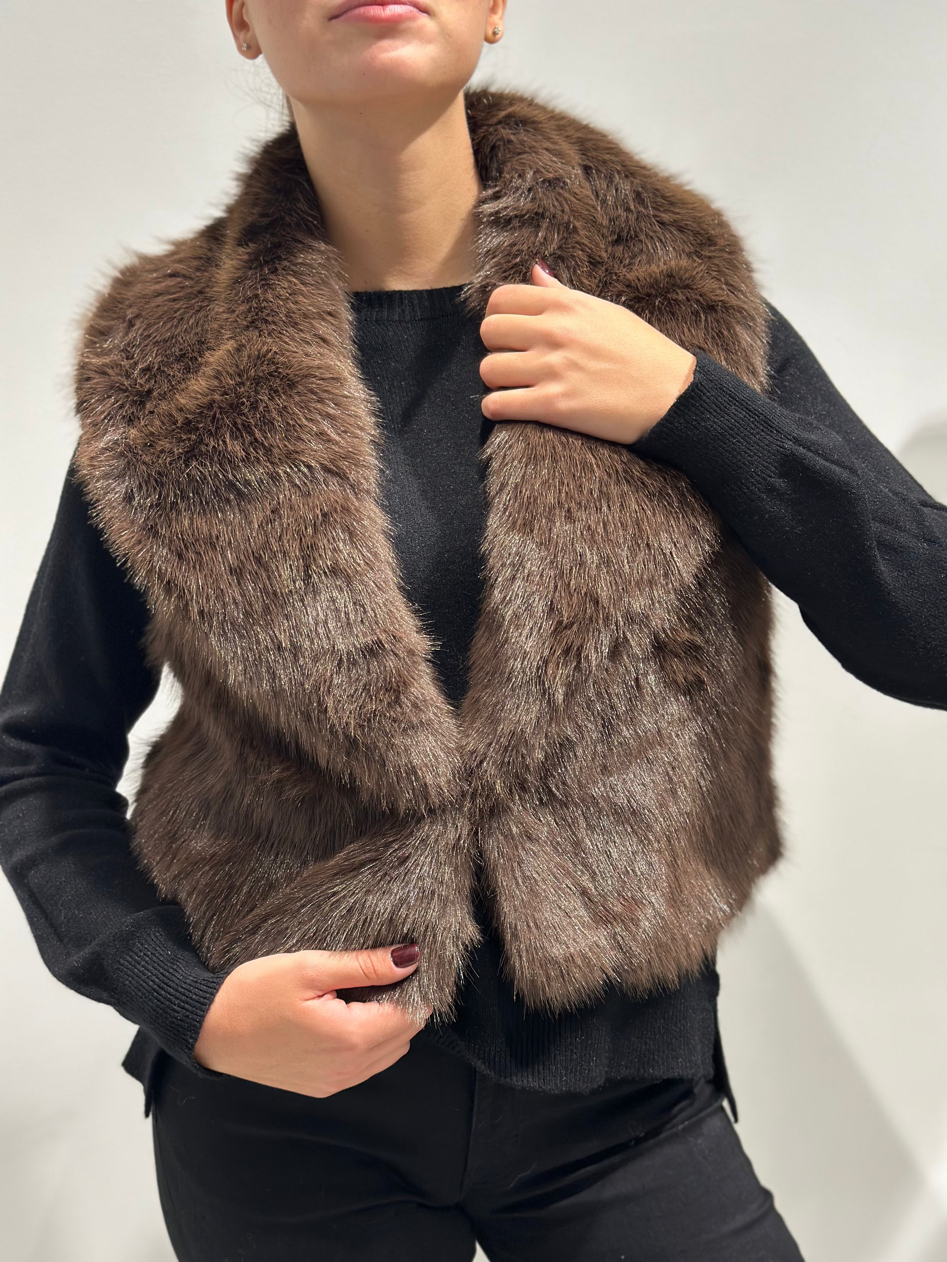 Gilet Berna Ecopelliccia moro (12275496026452)