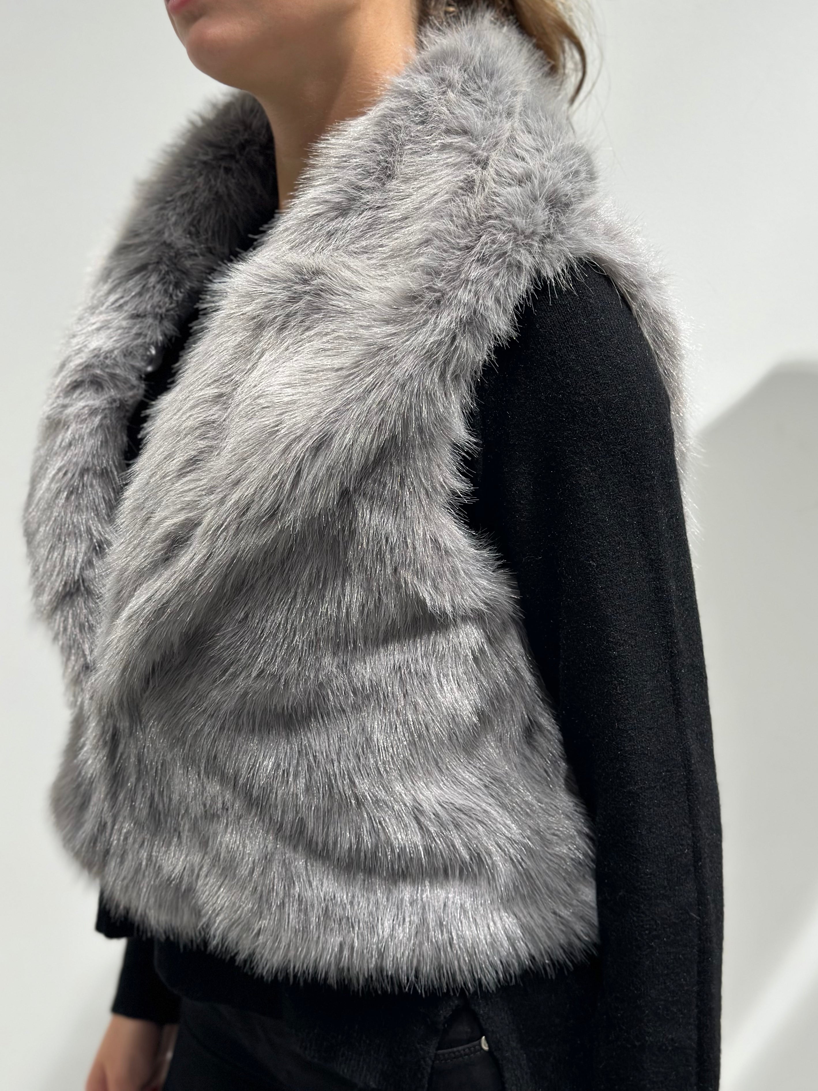 Gilet Berna Ecopelliccia Grigio (12275497173332)