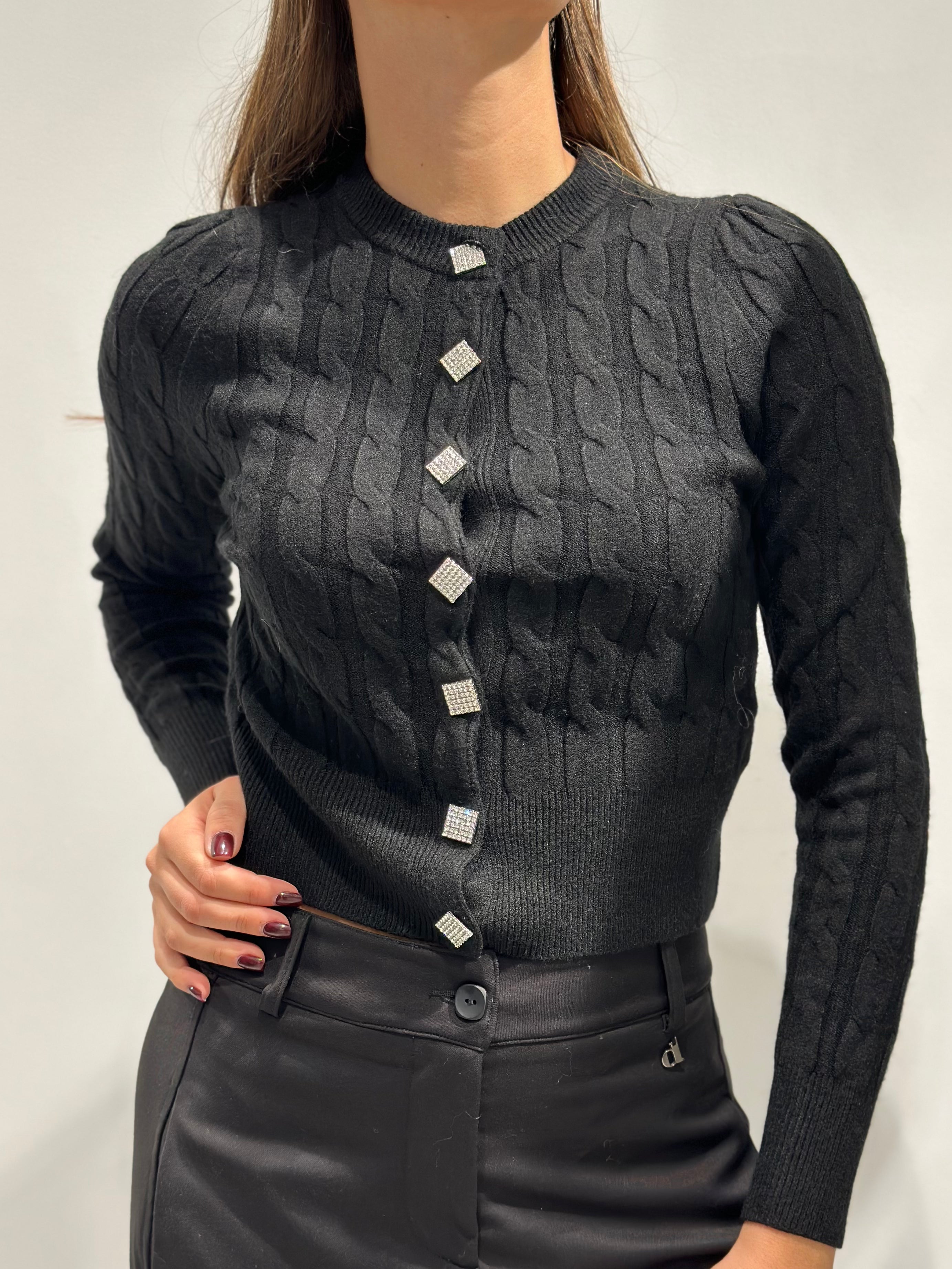Cardigan Berna Trecce Nero (12292195221844)