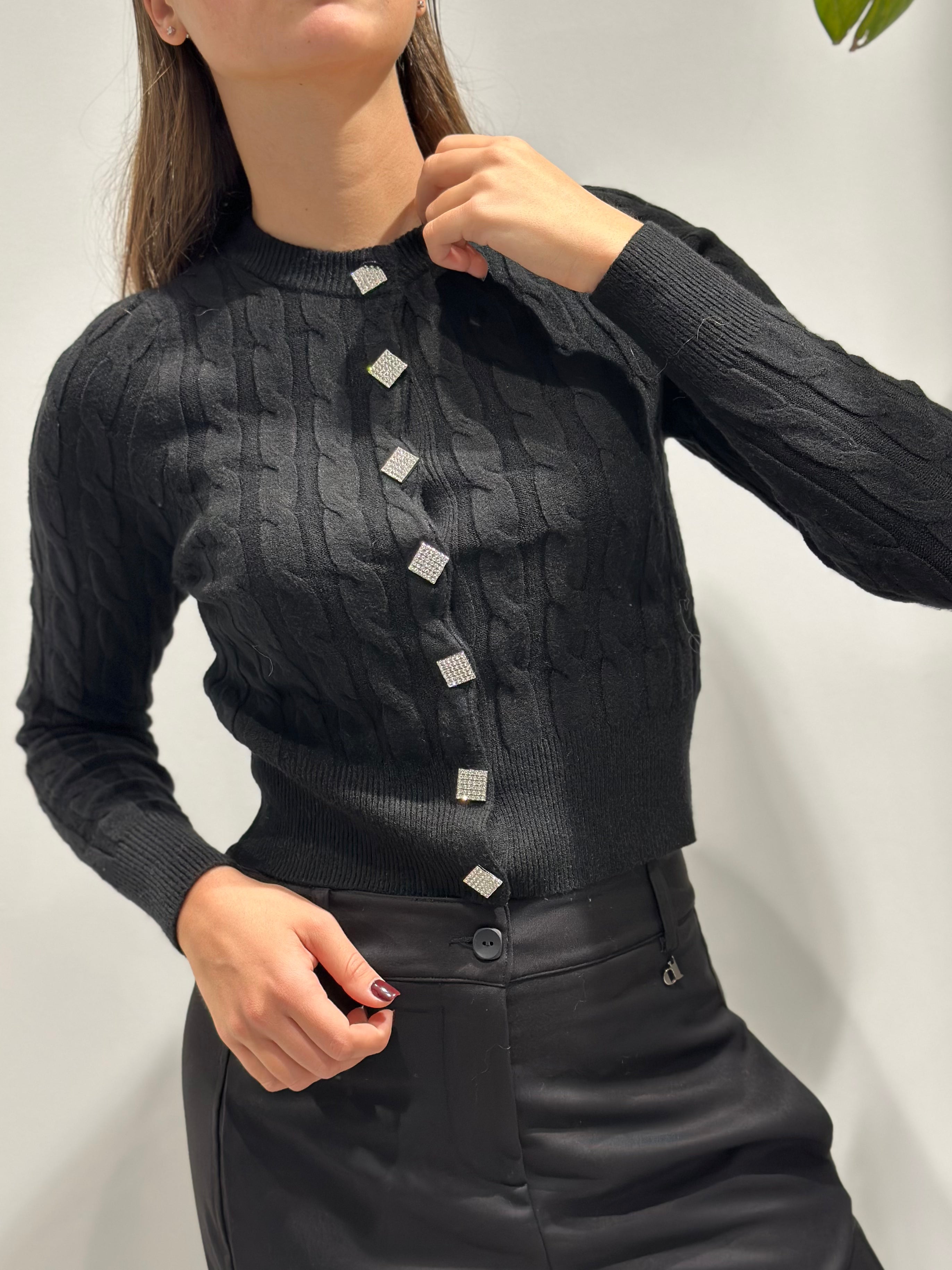 Cardigan Berna Trecce Nero (12292195221844)