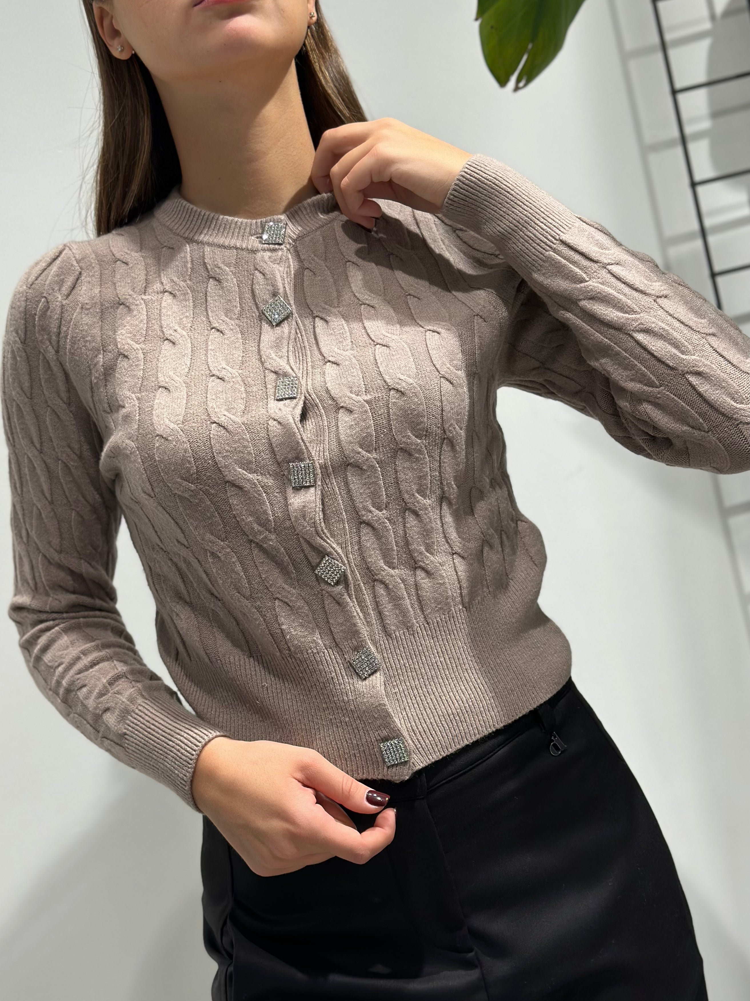 Cardigan Berna Trecce Tortora (12292196106580)