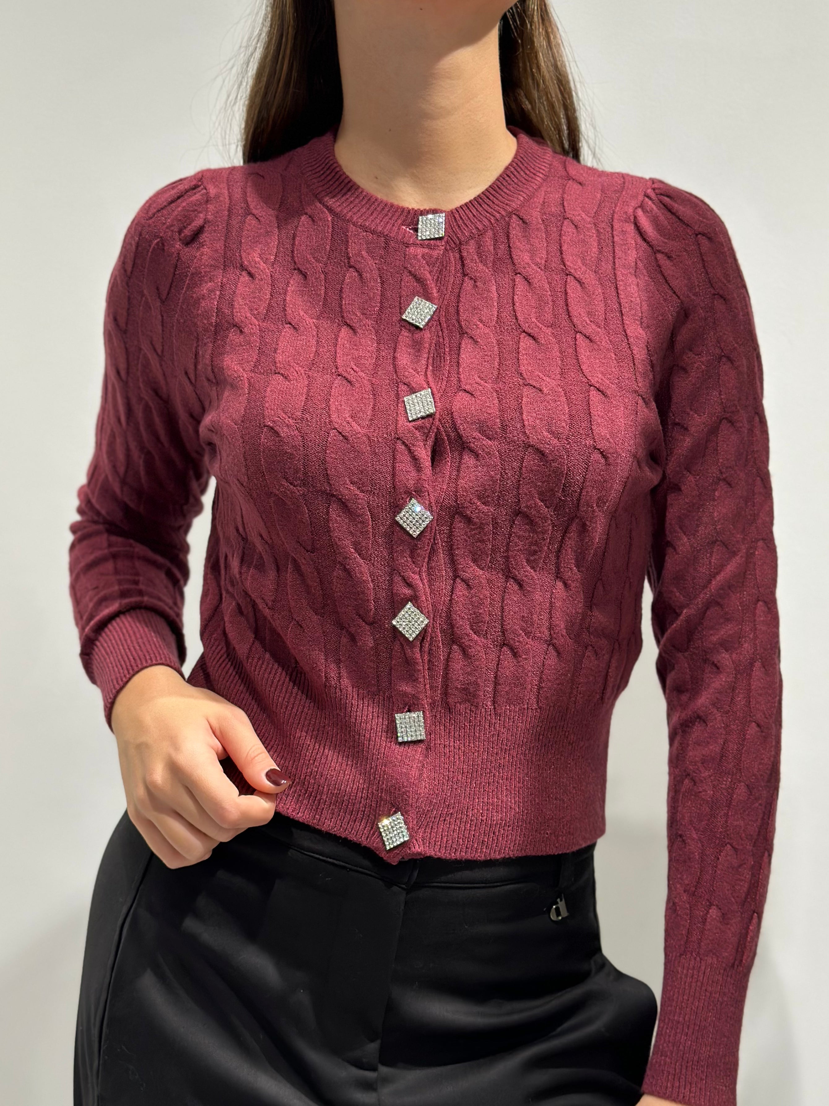 Cardigan Berna Trecce Bordeaux (12292195483988)