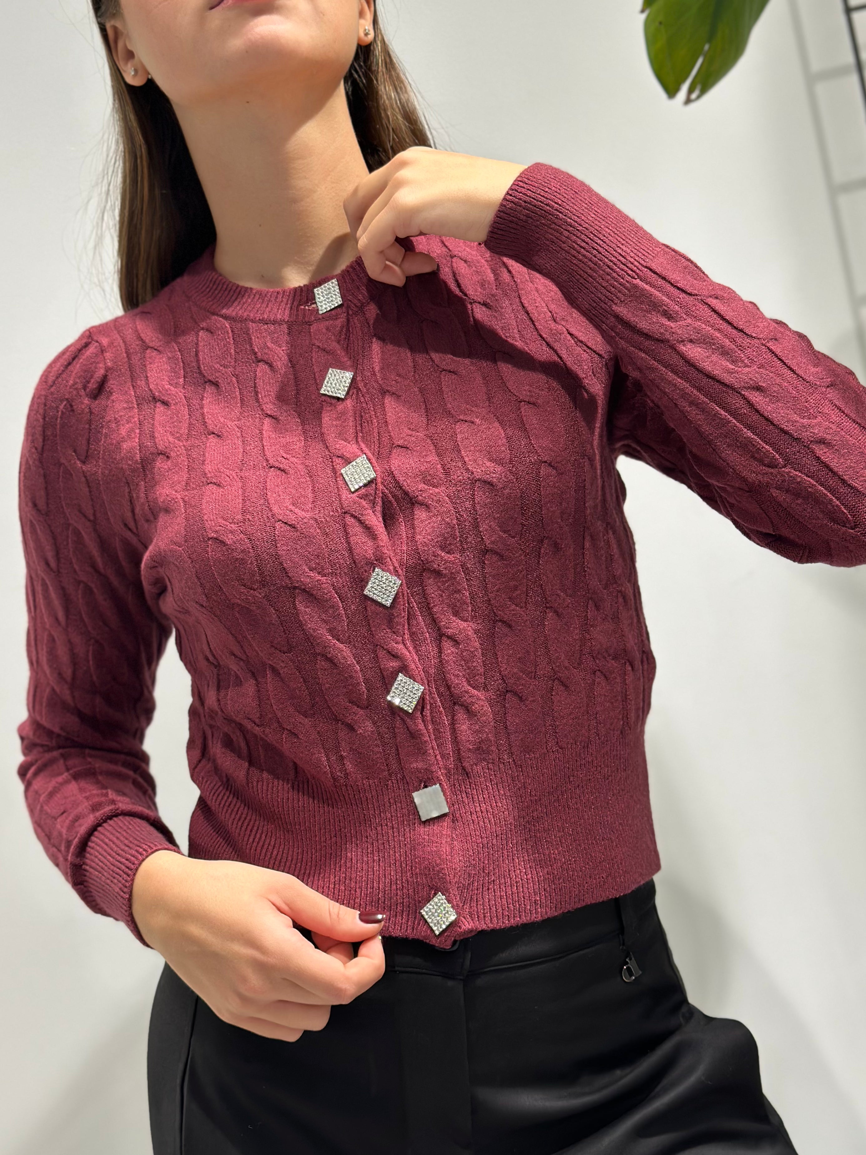 Cardigan Berna Trecce Bordeaux (12292195483988)