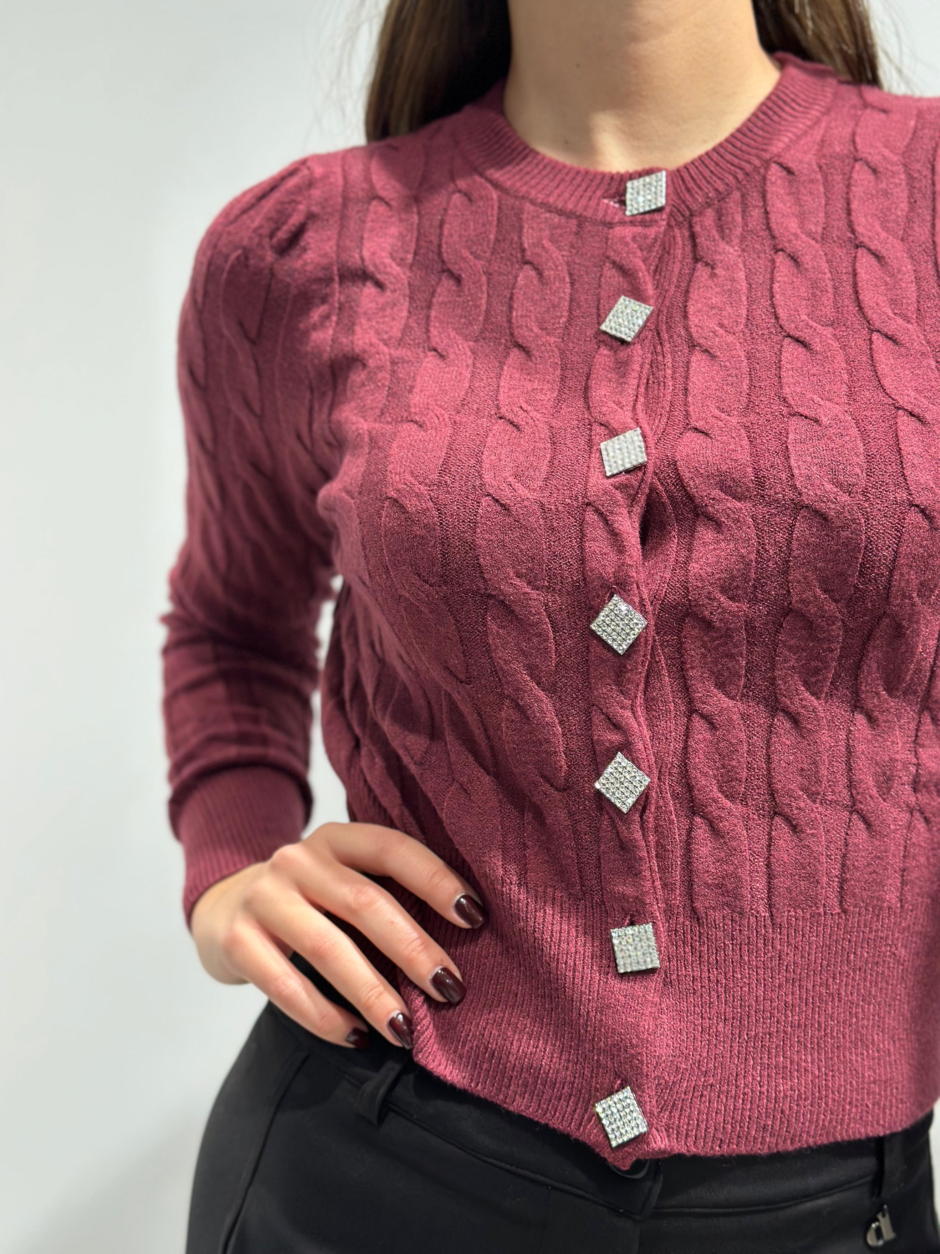 Cardigan Berna Trecce Bordeaux (12292195483988)