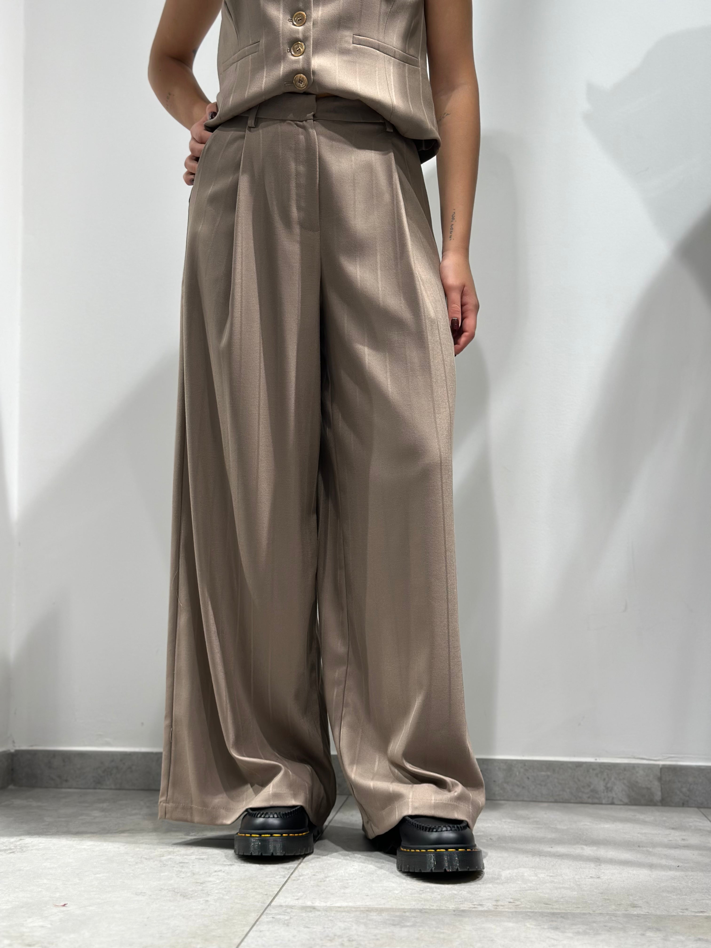 Pantalone Over-d Gessato Caramello P16 (12292200137044)