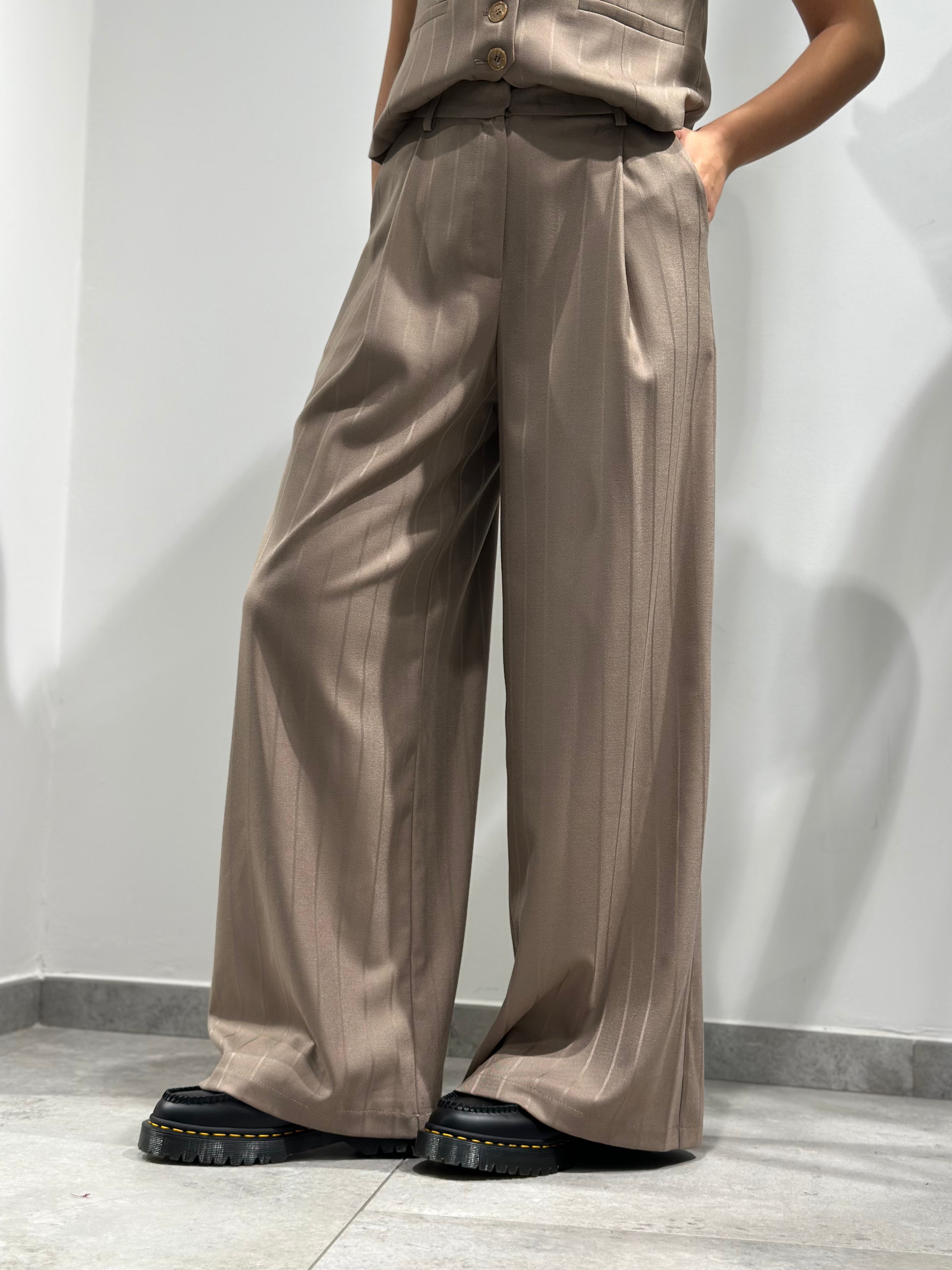 Pantalone Over-d Gessato Caramello P16 (12292200137044)