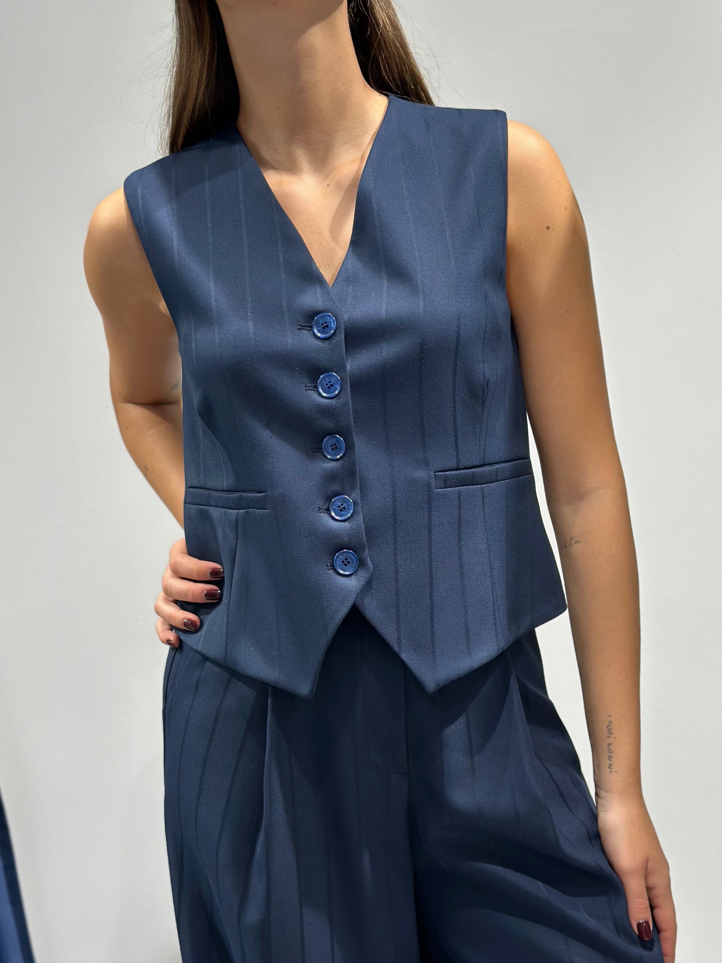 Gilet Over-d Gessato Blu P16 (12292201972052)
