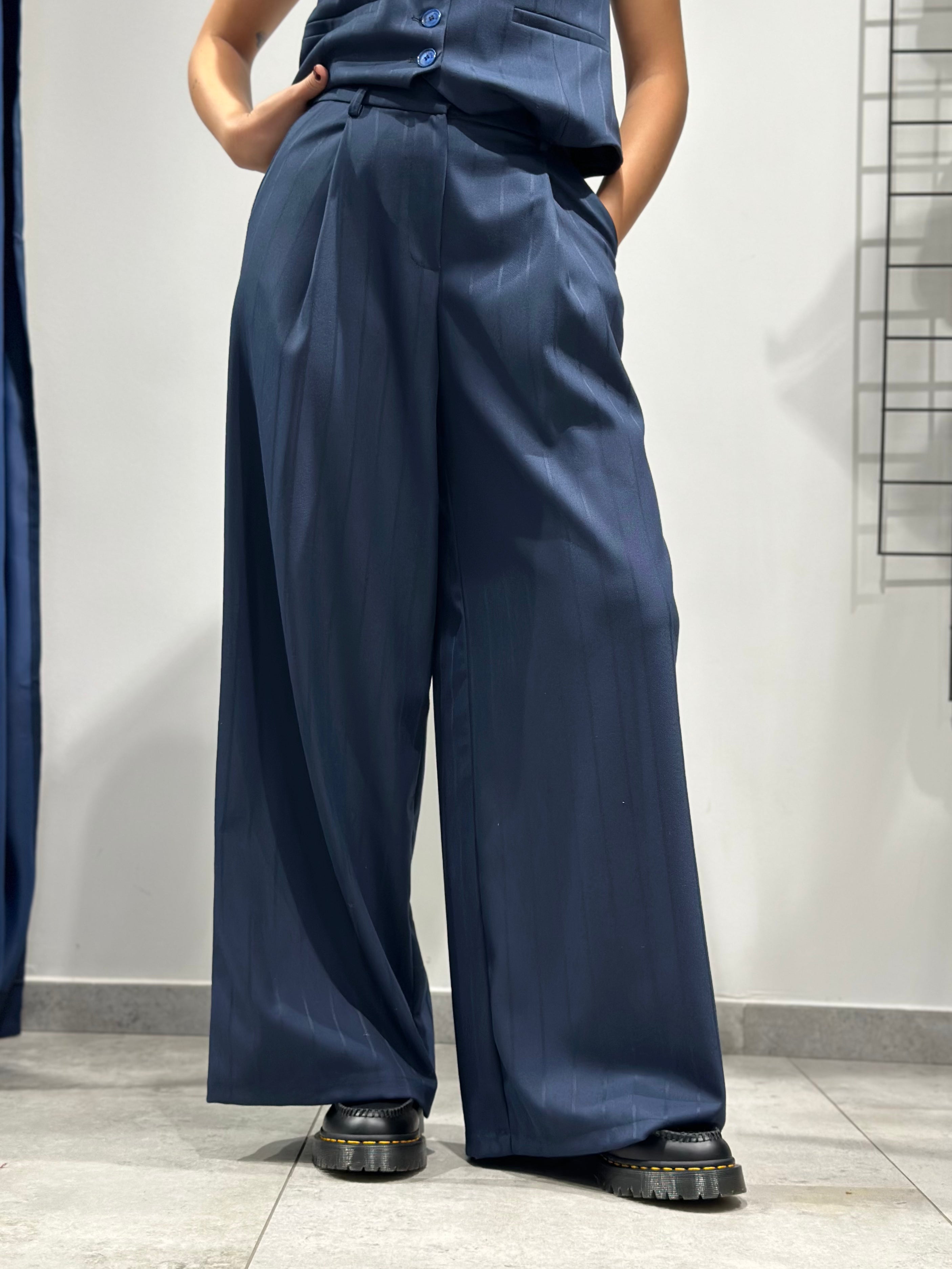 Pantalone Over-d Gessato Blu P16 (12292199809364)