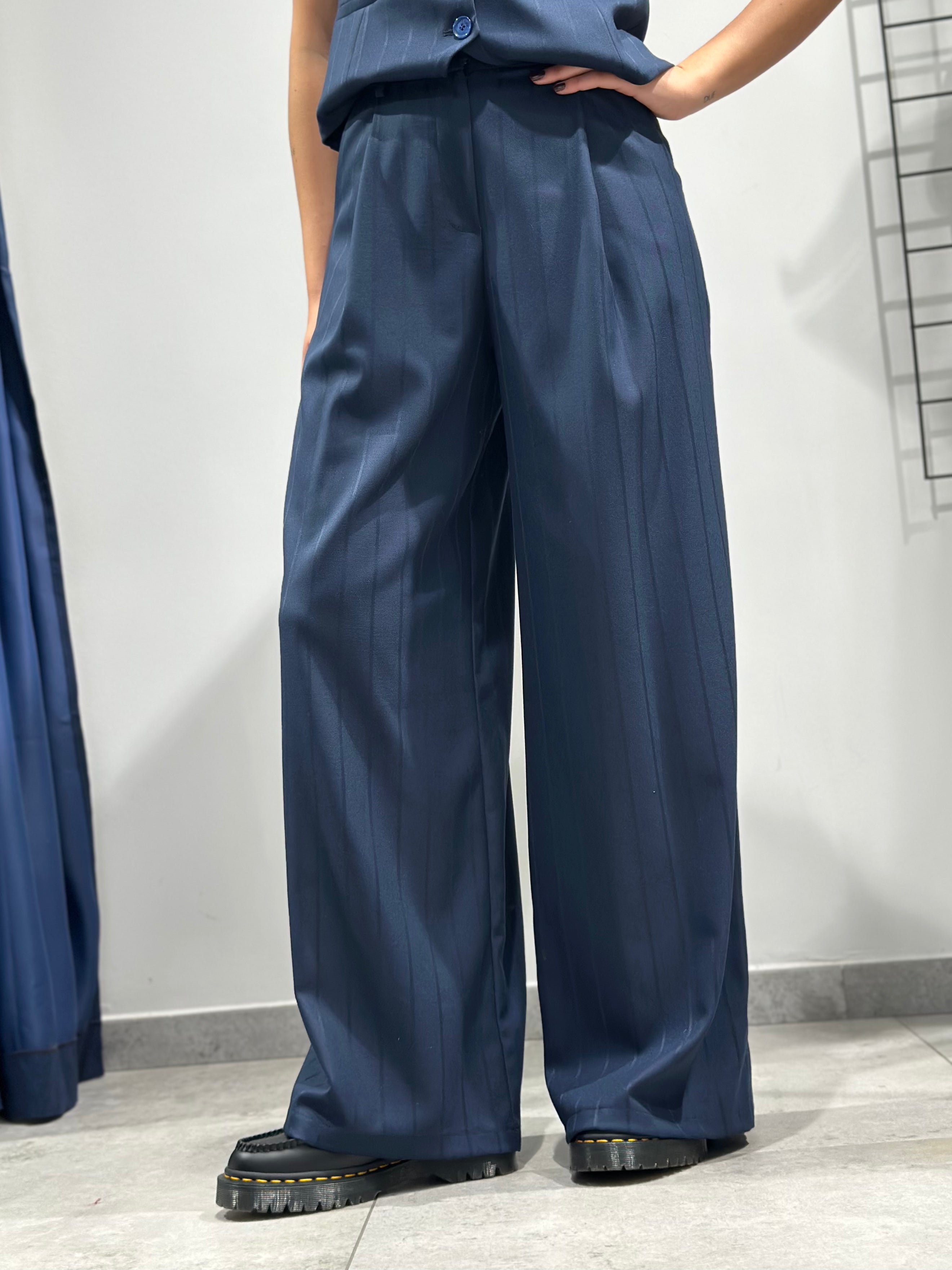 Pantalone Over-d Gessato Blu P16 (12292199809364)