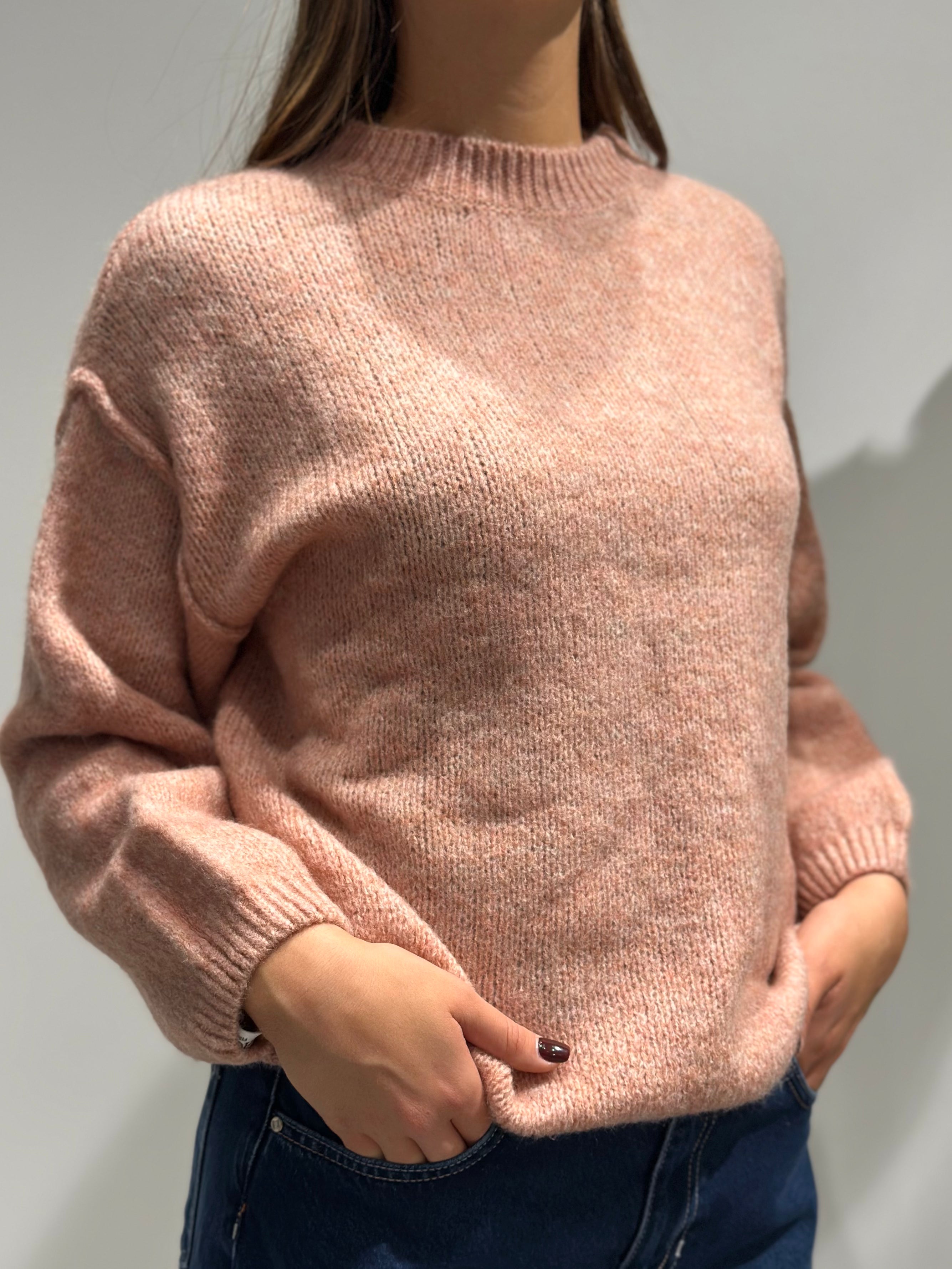 Maglione Lokita Cuciture Cipria