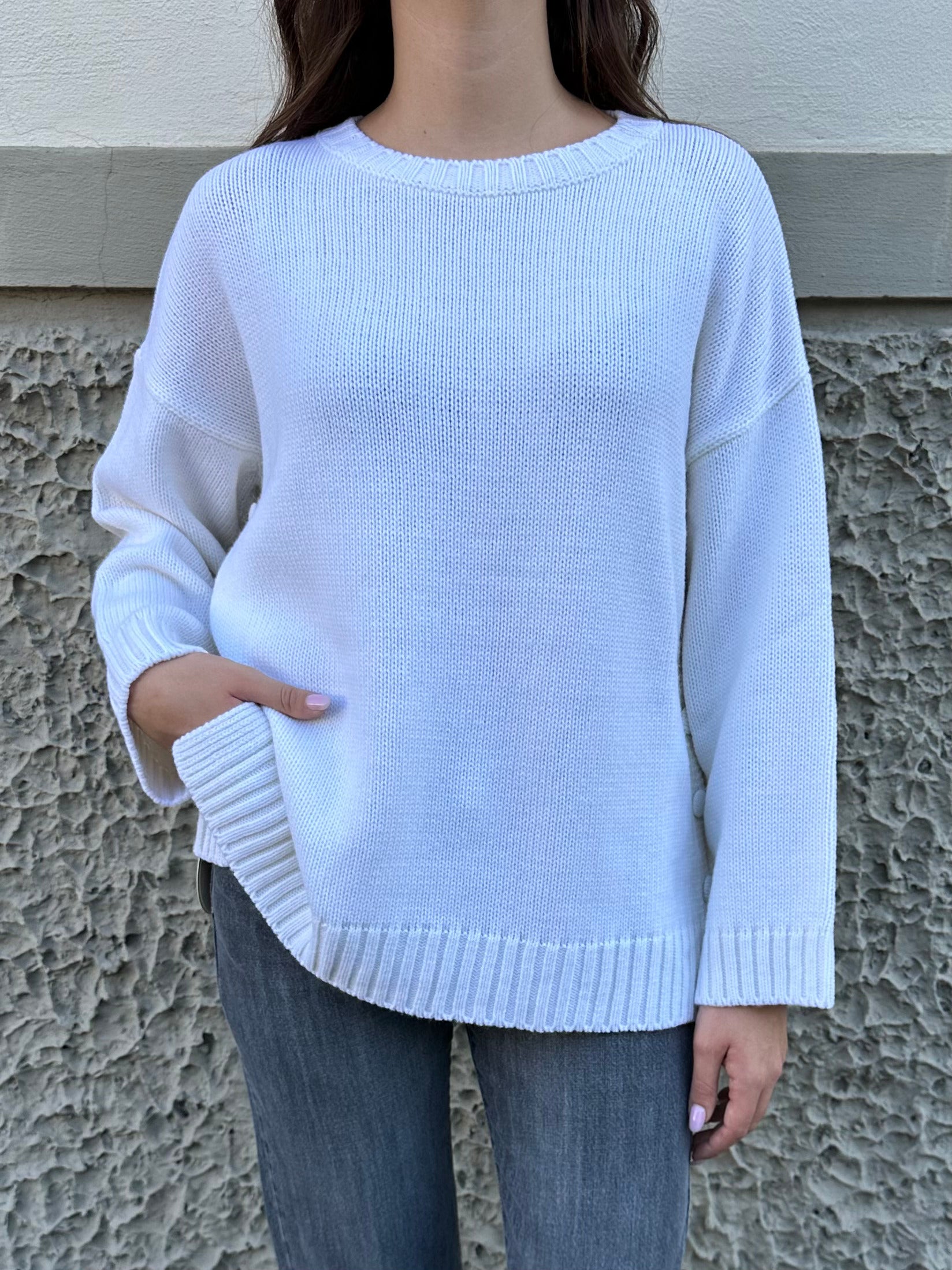 Maglione Kontatto Over Bottoni Panna (8597918187860)