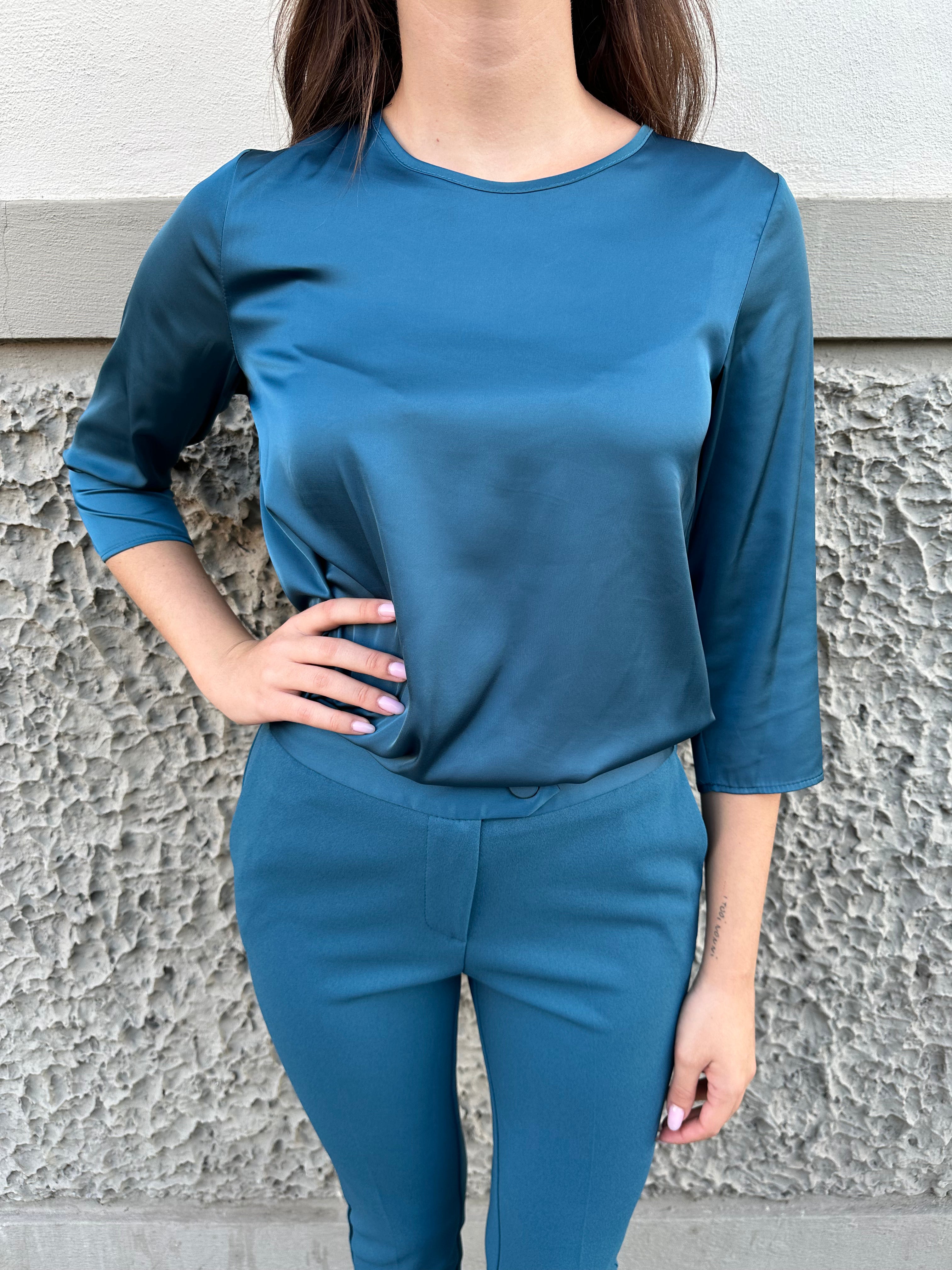 Camicia Imperial Raso Petrolio (8600268996948)