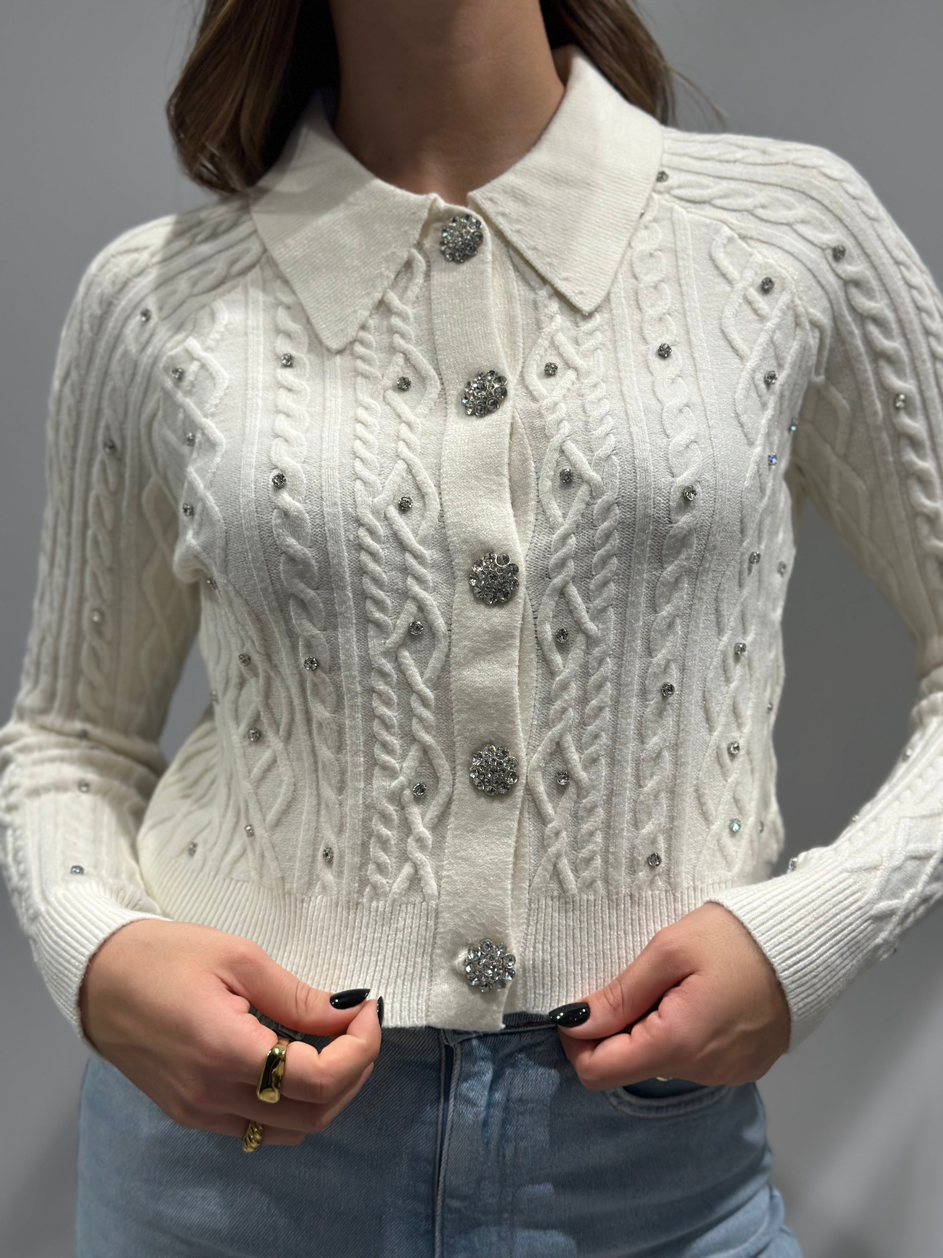 Cardigan HaveOne Polo Brillanti Panna 050 (12321975304532)