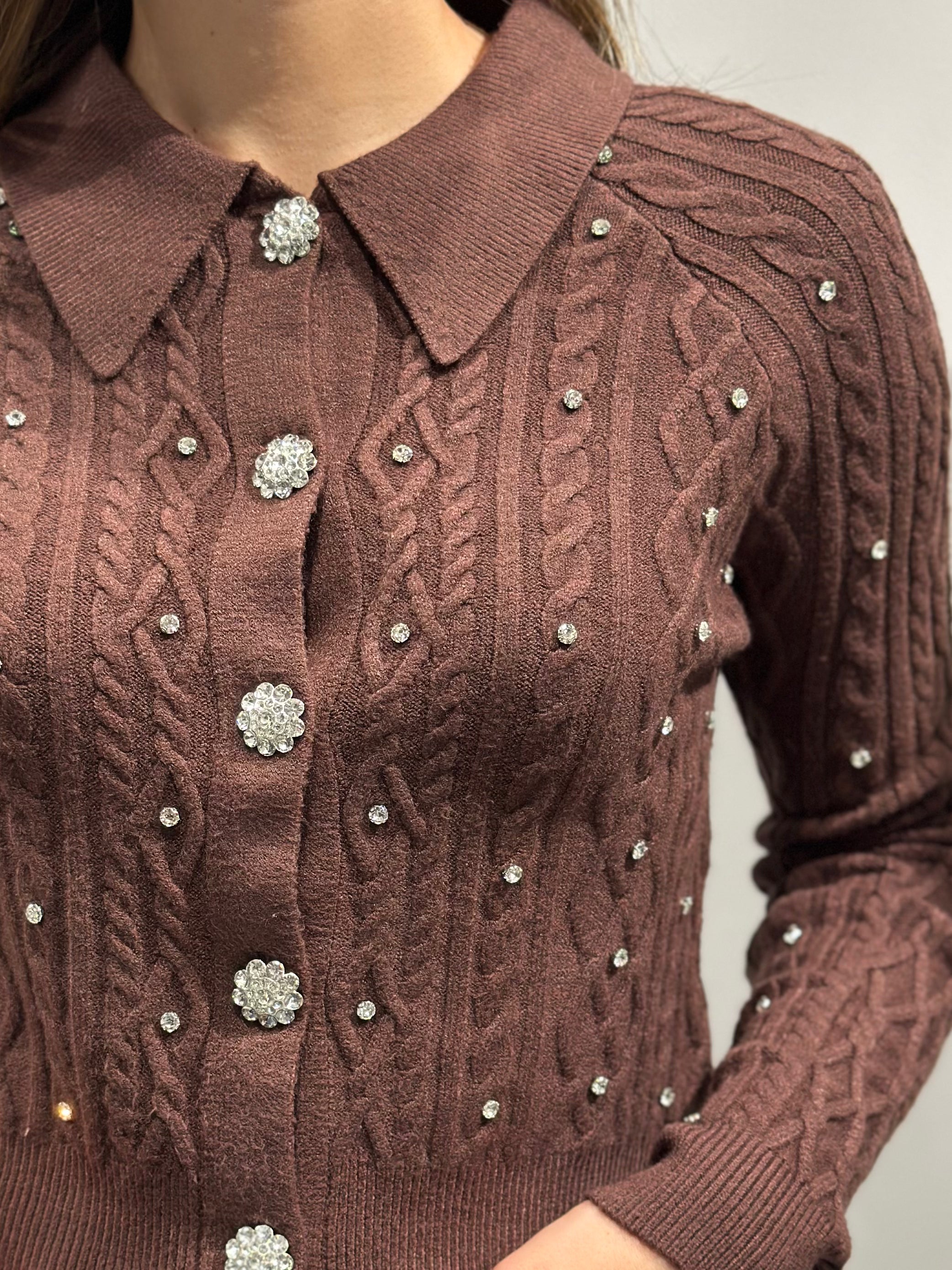 Cardigan HaveOne Polo Brillanti Moro 050 (12321973633364)
