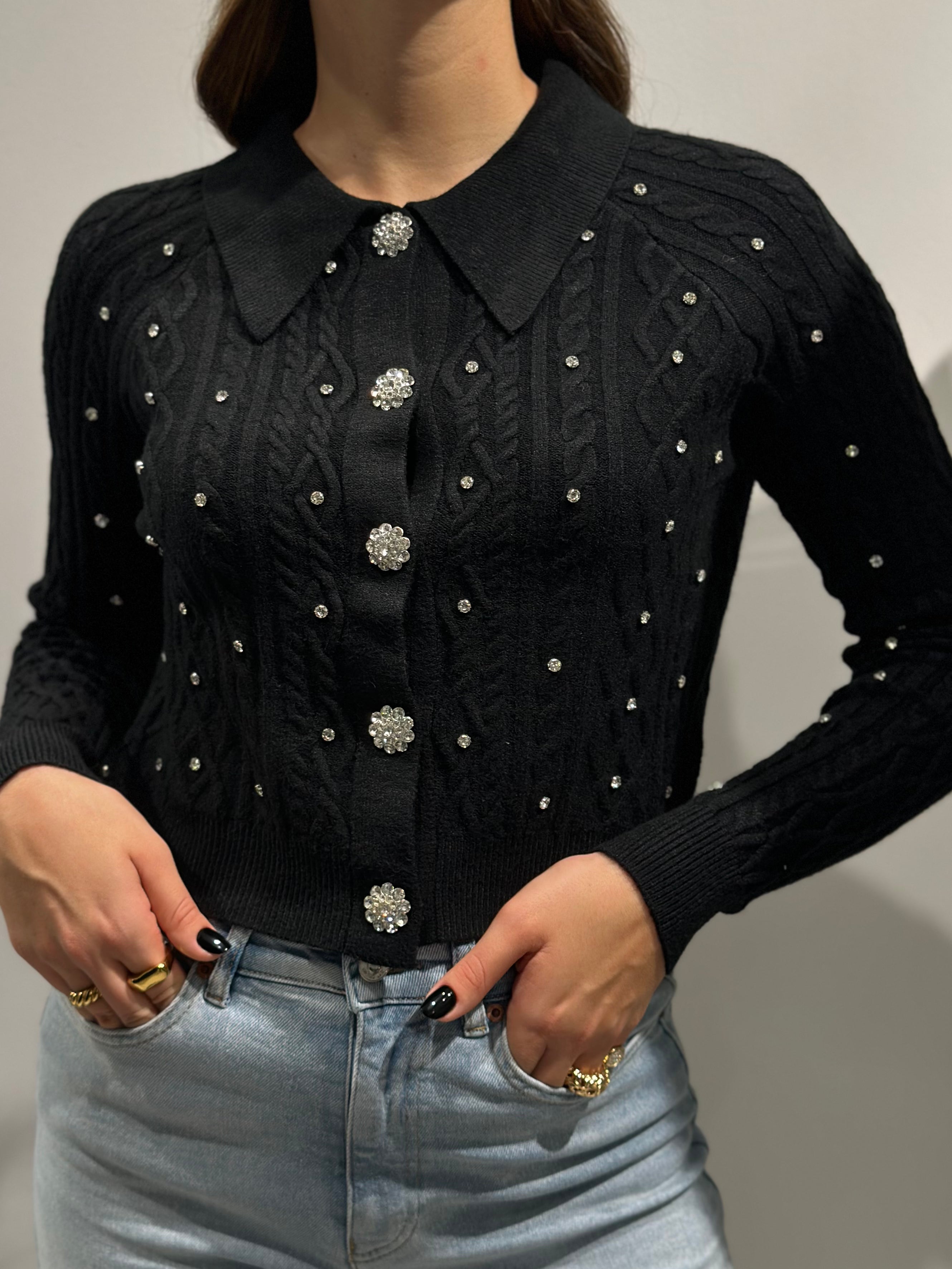 Cardigan HaveOne Polo Brillanti Nero 050 (12321975533908)