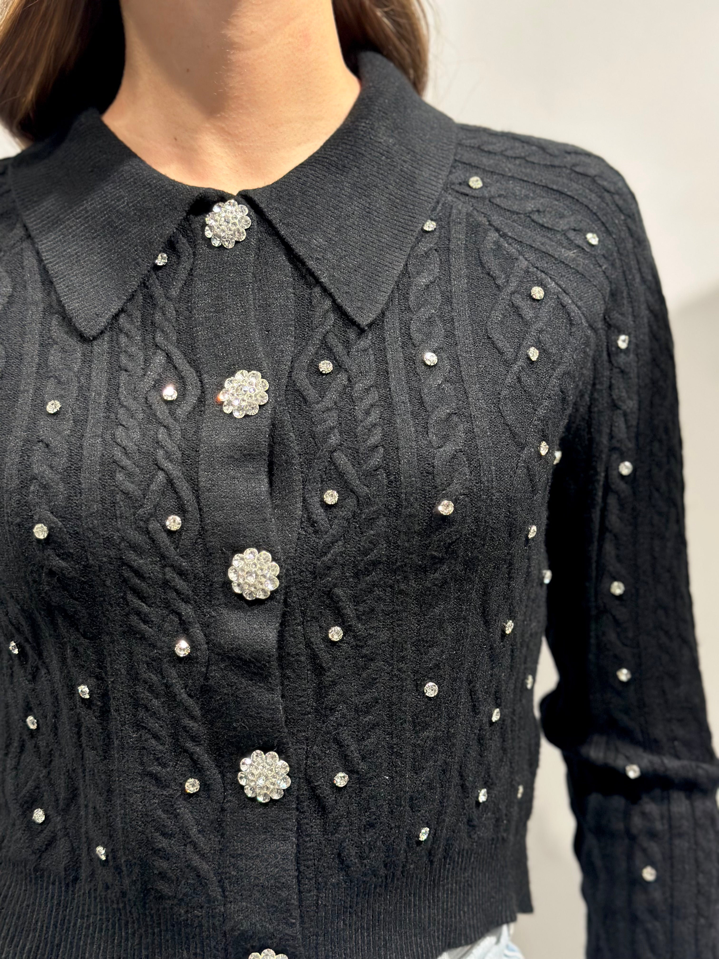 Cardigan HaveOne Polo Brillanti Nero 050 (12321975533908)