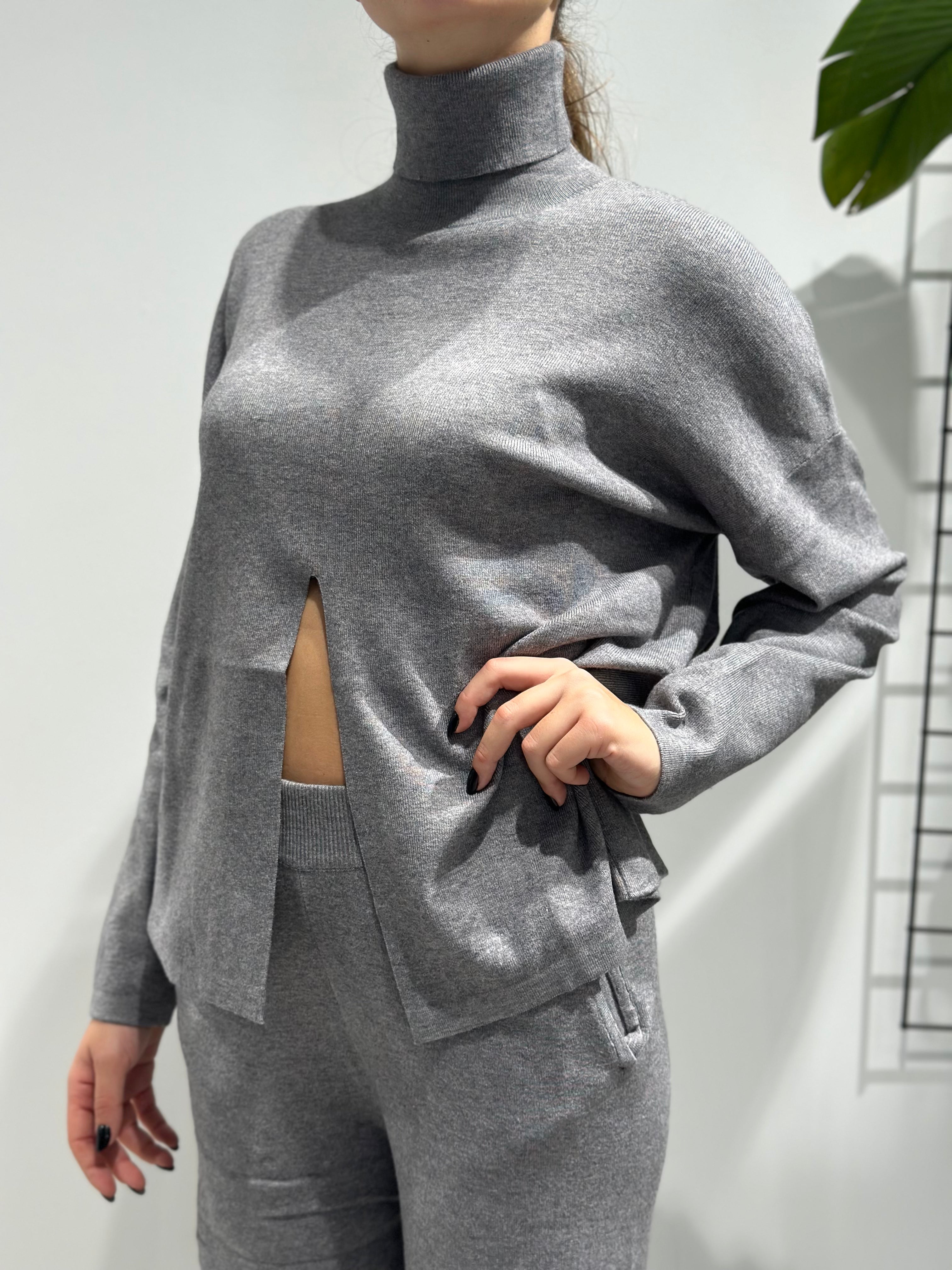 Coordinato Over-d Maglia Grigio