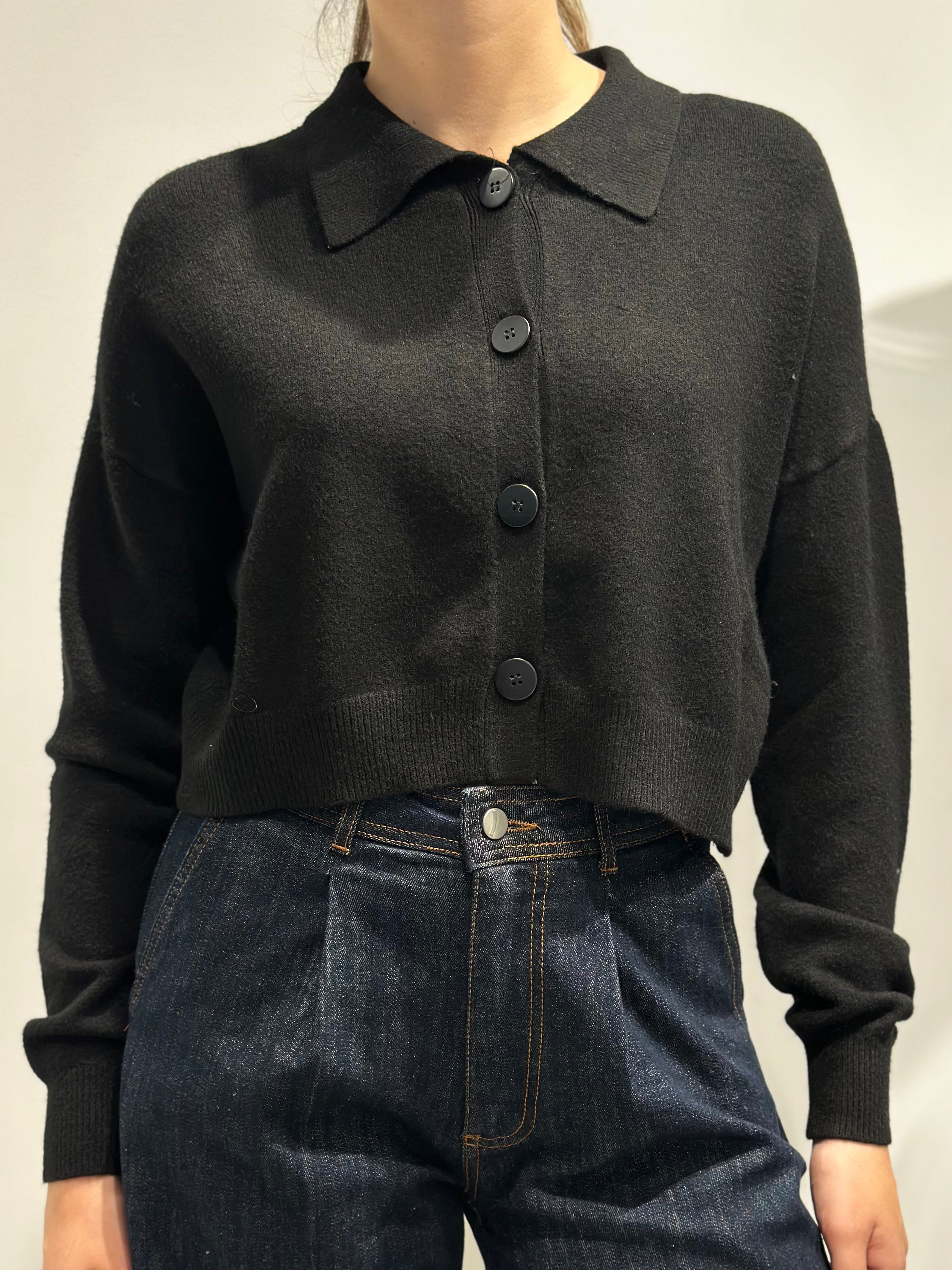 Cardigan Berna Cropped Nero 27