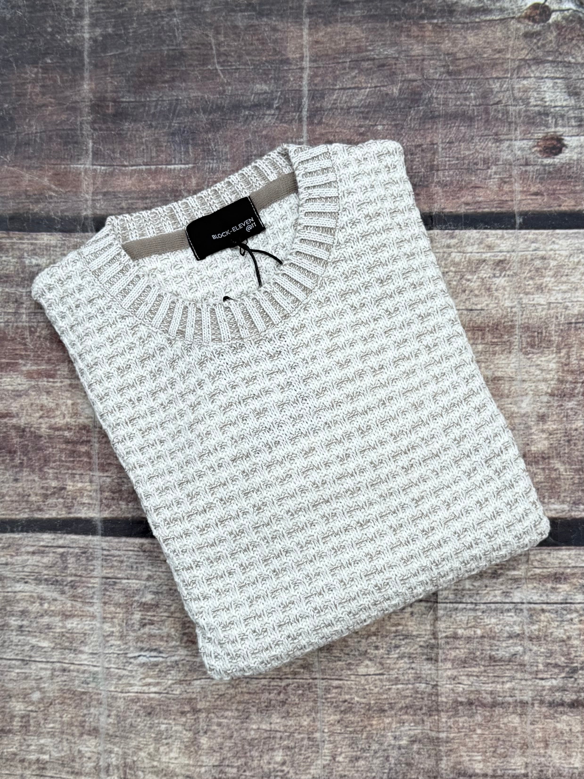 Maglione Block Eleven Bellini Bicolour Panna-Fango (12247763124564)