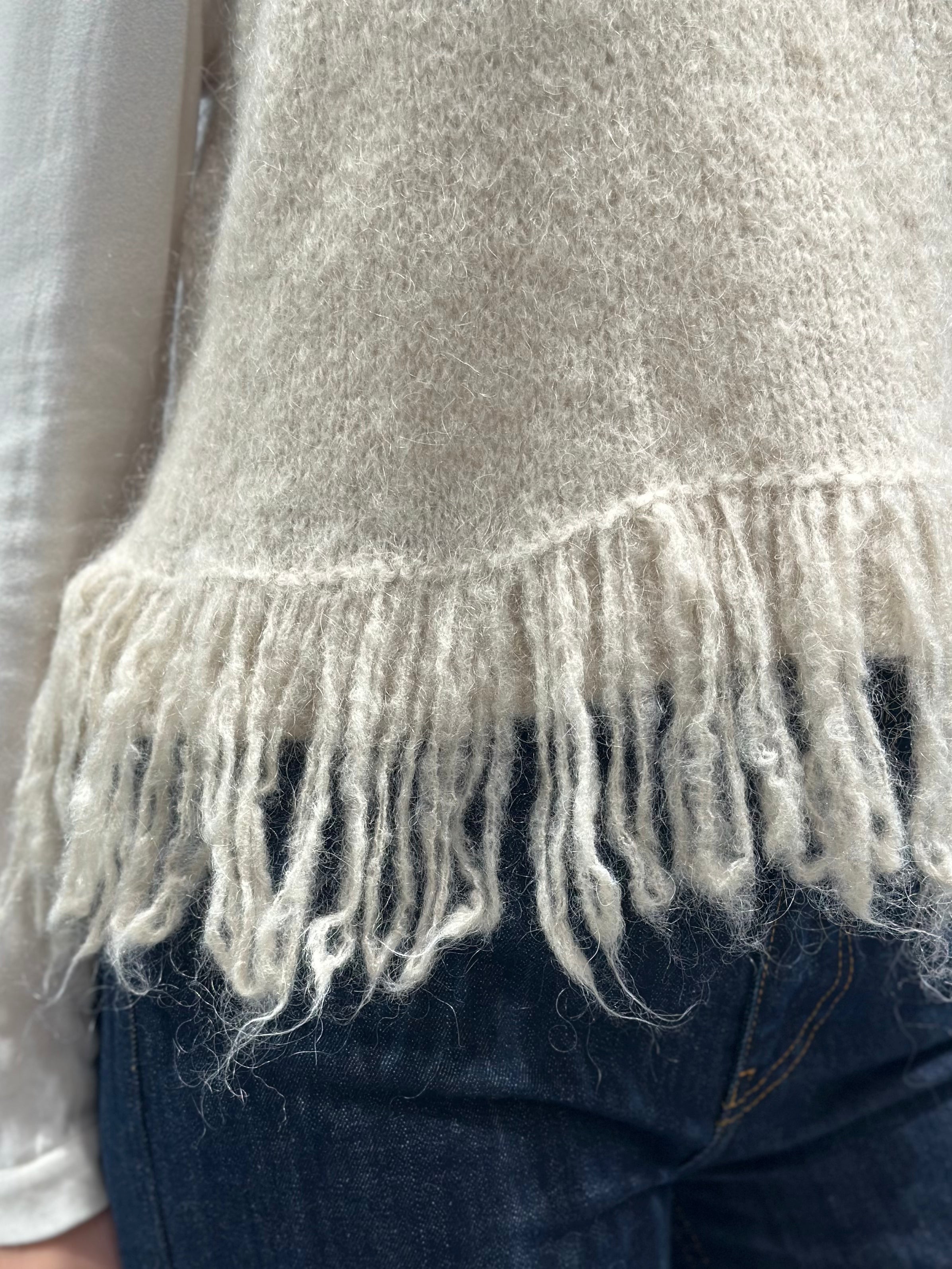 Gilet Lokita Frange Beige