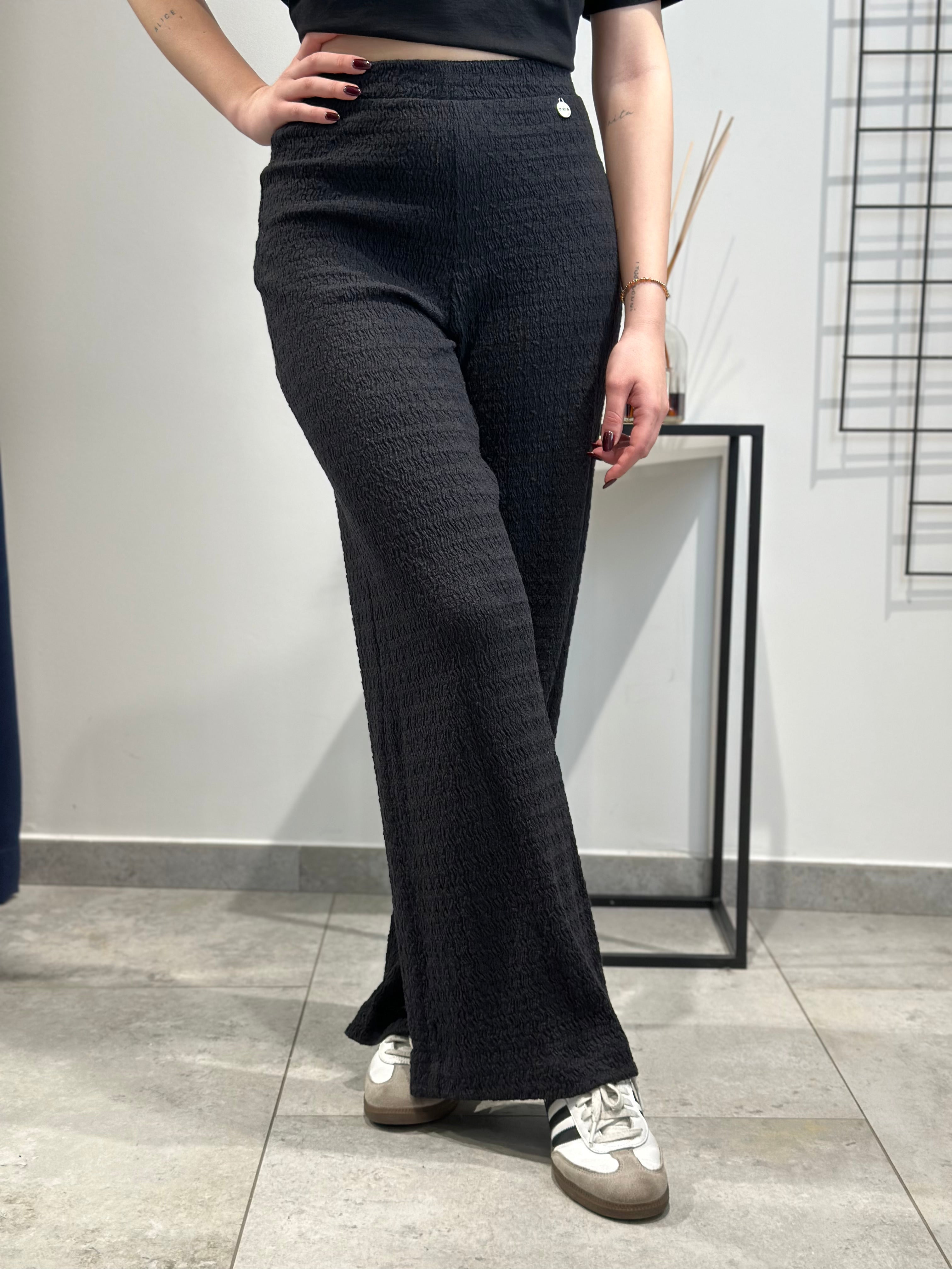 Pantalone Berna Effetto Crepe Nero (11903285952852)