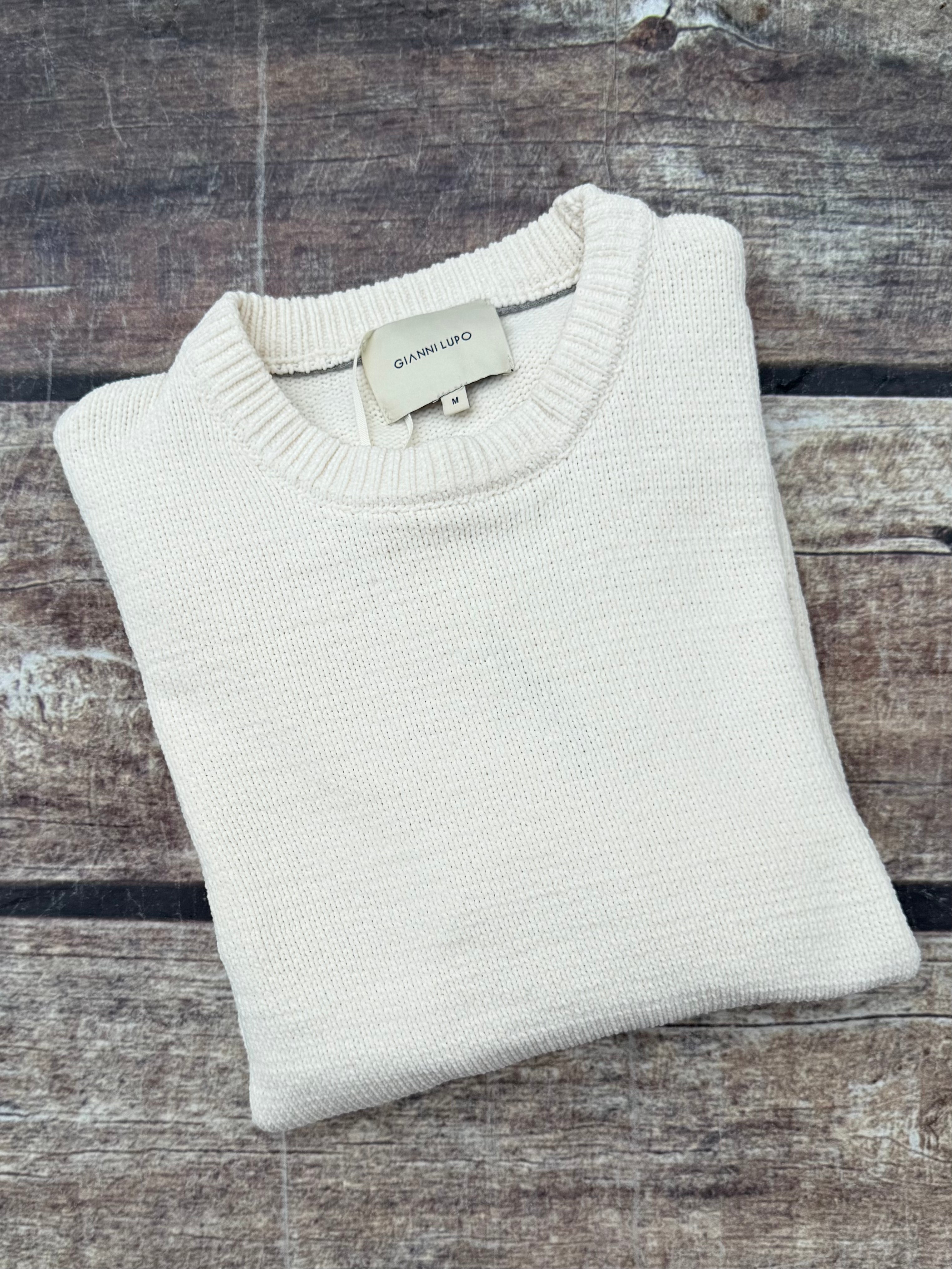 Maglione Gianni Lupo Ciniglia Bianco 535 (12227810984276)