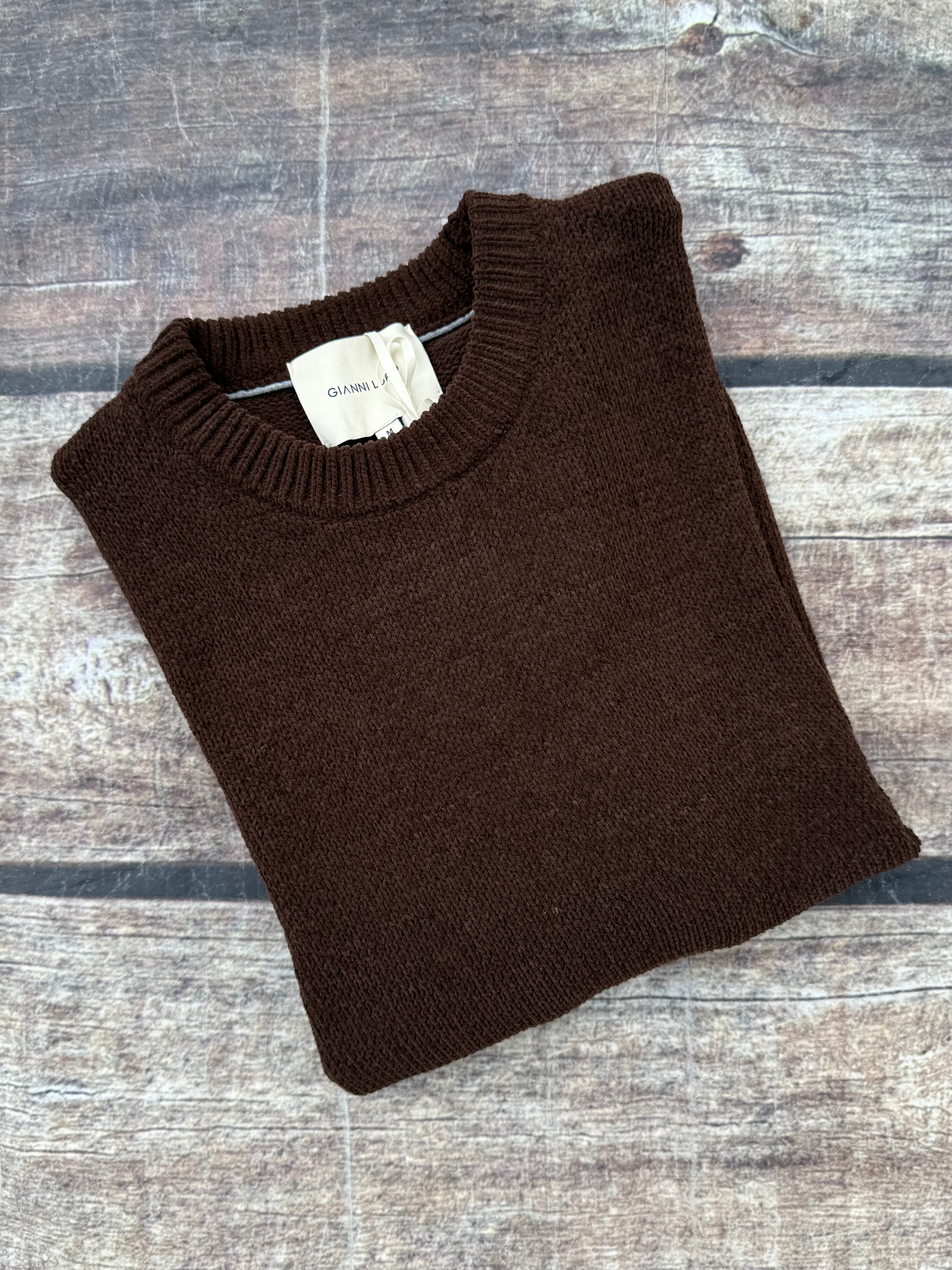 Maglione Gianni Lupo Ciniglia Coffee 535 (12227807019348)