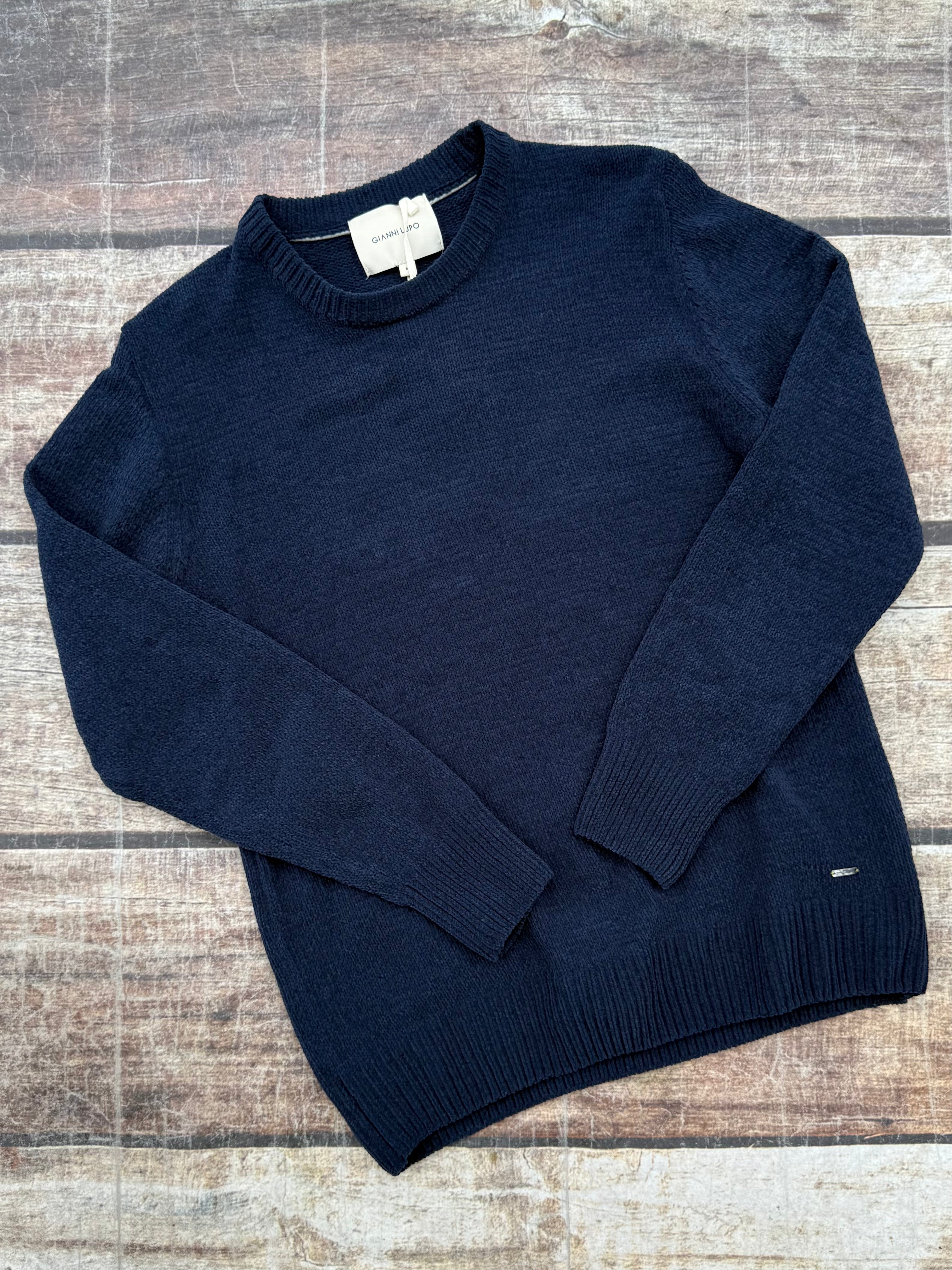 Maglione Gianni Lupo Ciniglia Navy 535 (12227808428372)