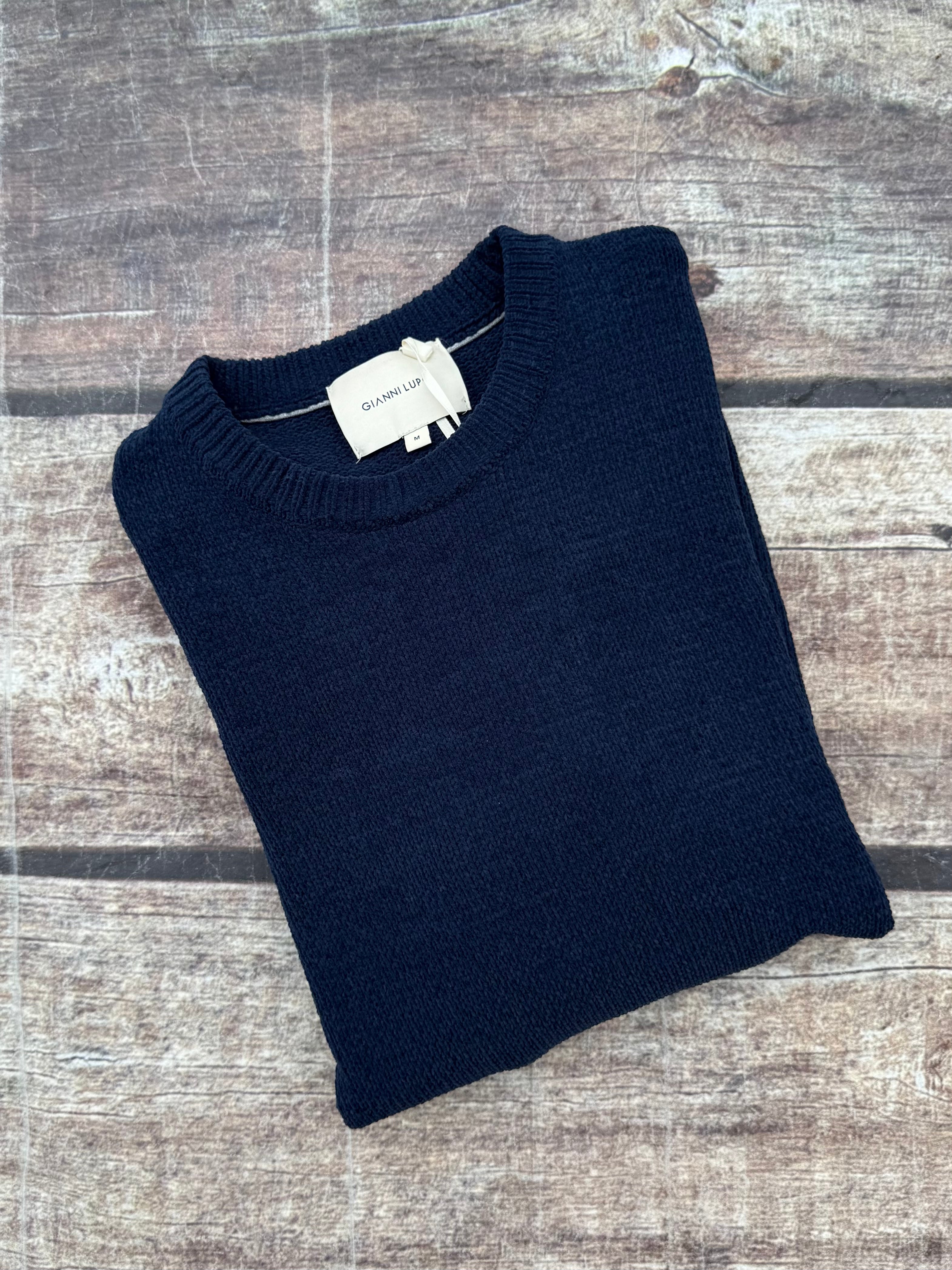 Maglione Gianni Lupo Ciniglia Navy 535 (12227808428372)