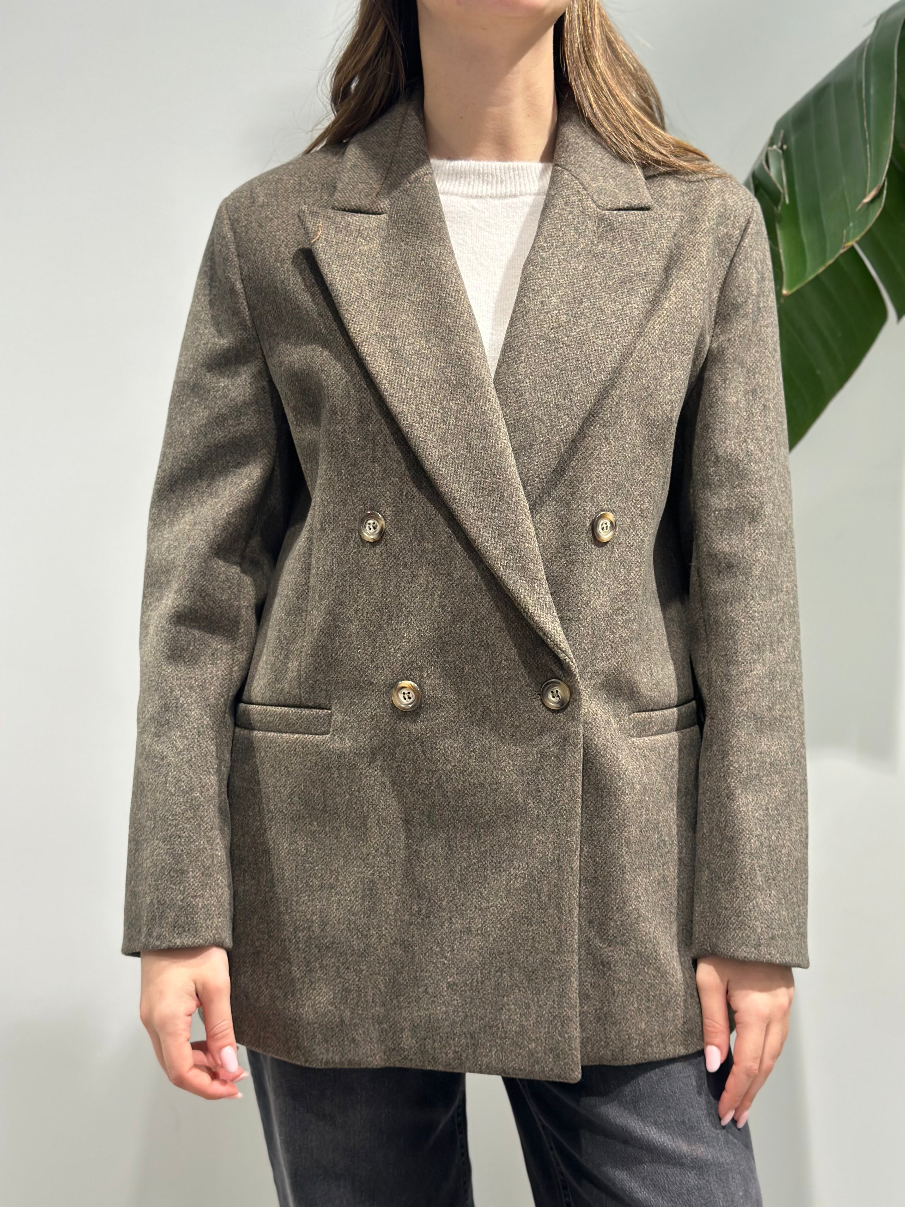 Cappotto Lokita Doppiopetto Tortora