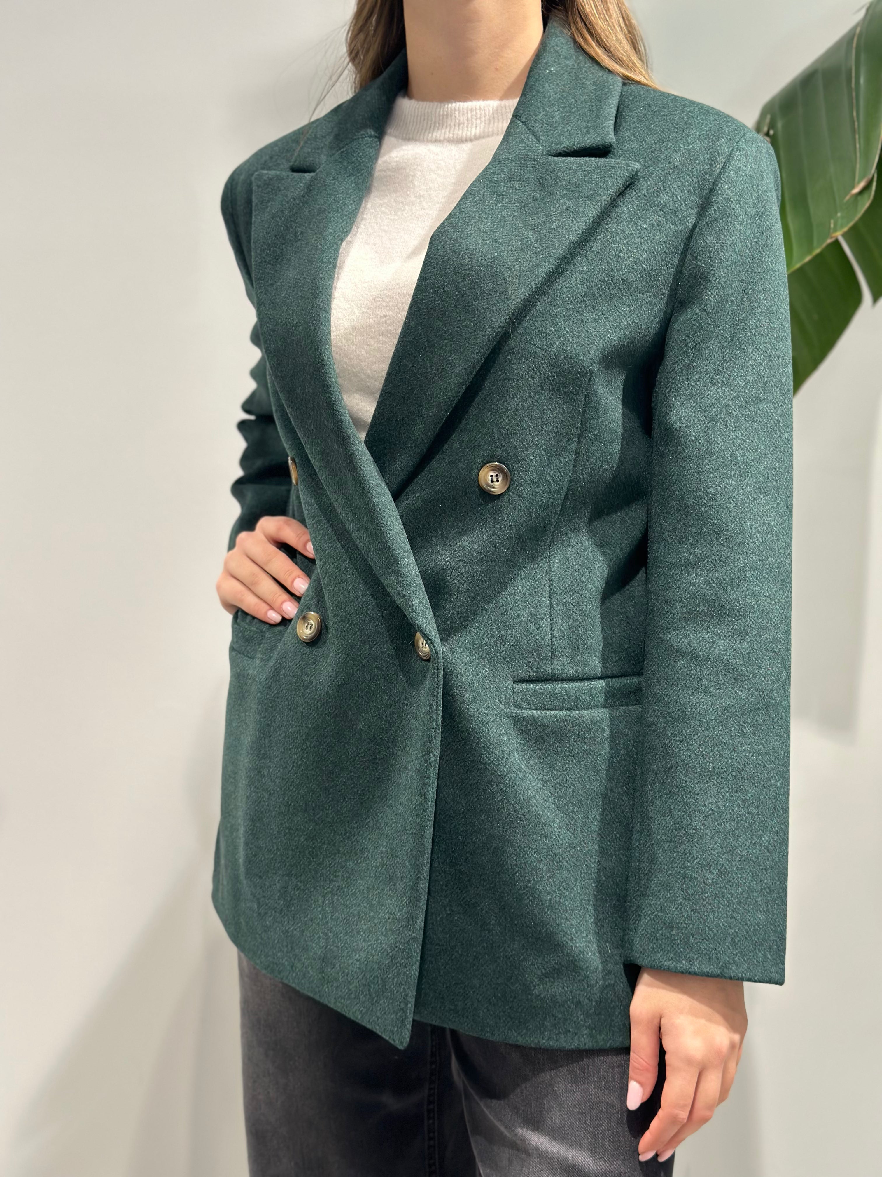 Cappotto Lokita Doppiopetto Verde Bottiglia