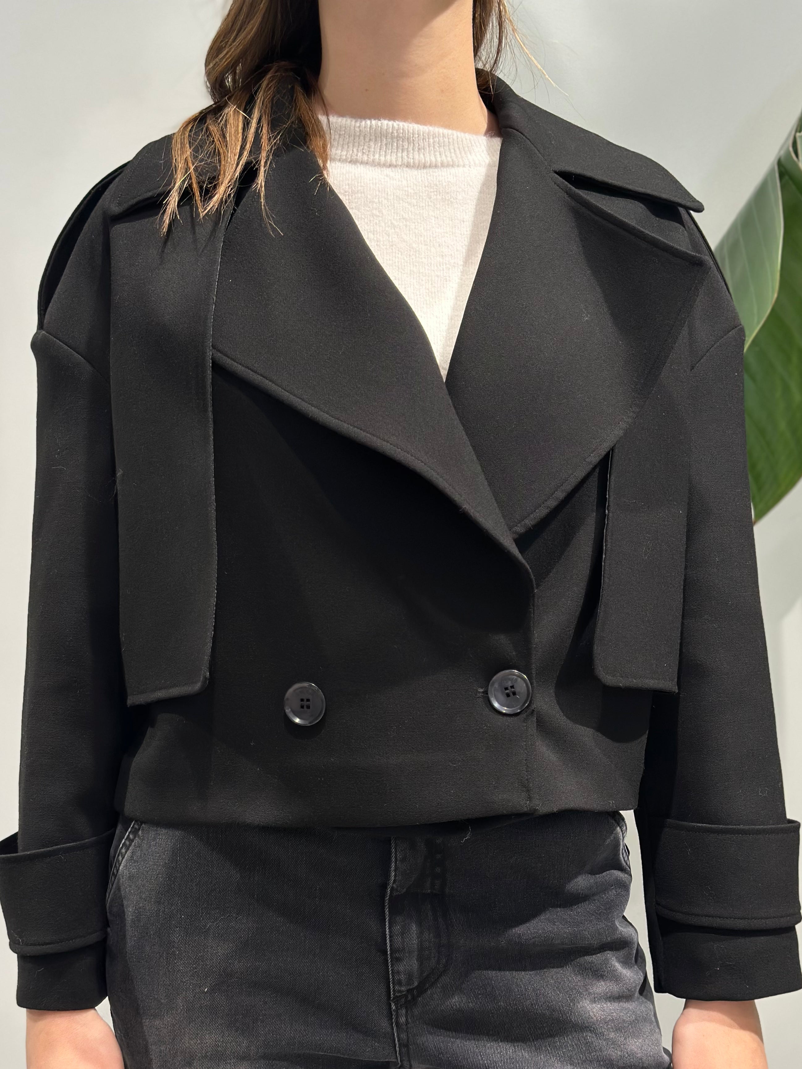 Cappotto Over-d Cropped Nero
