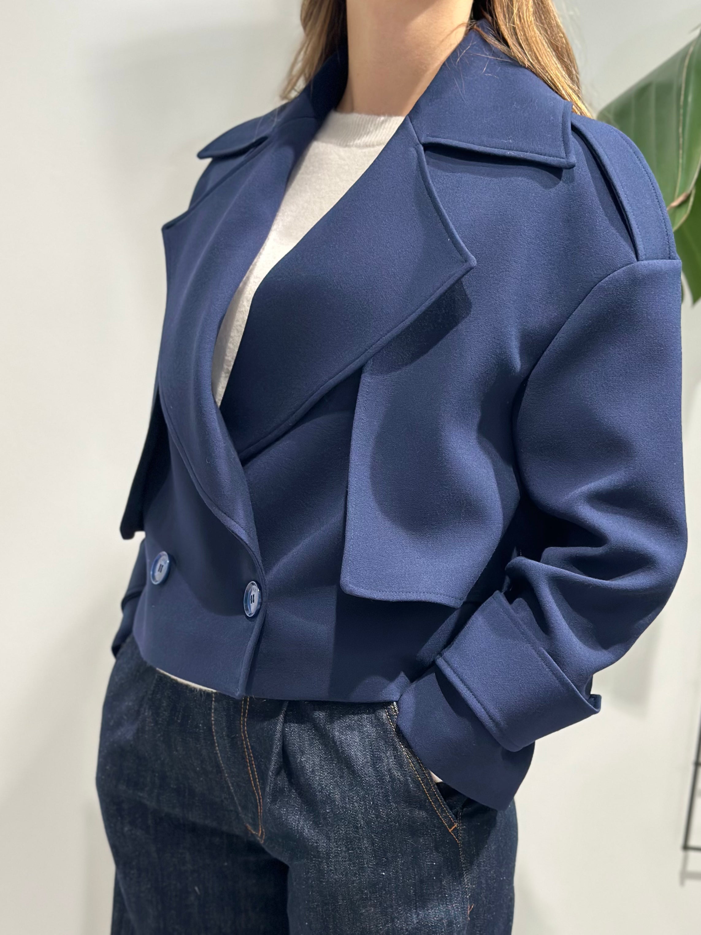 Cappotto Over-d Cropped Navy