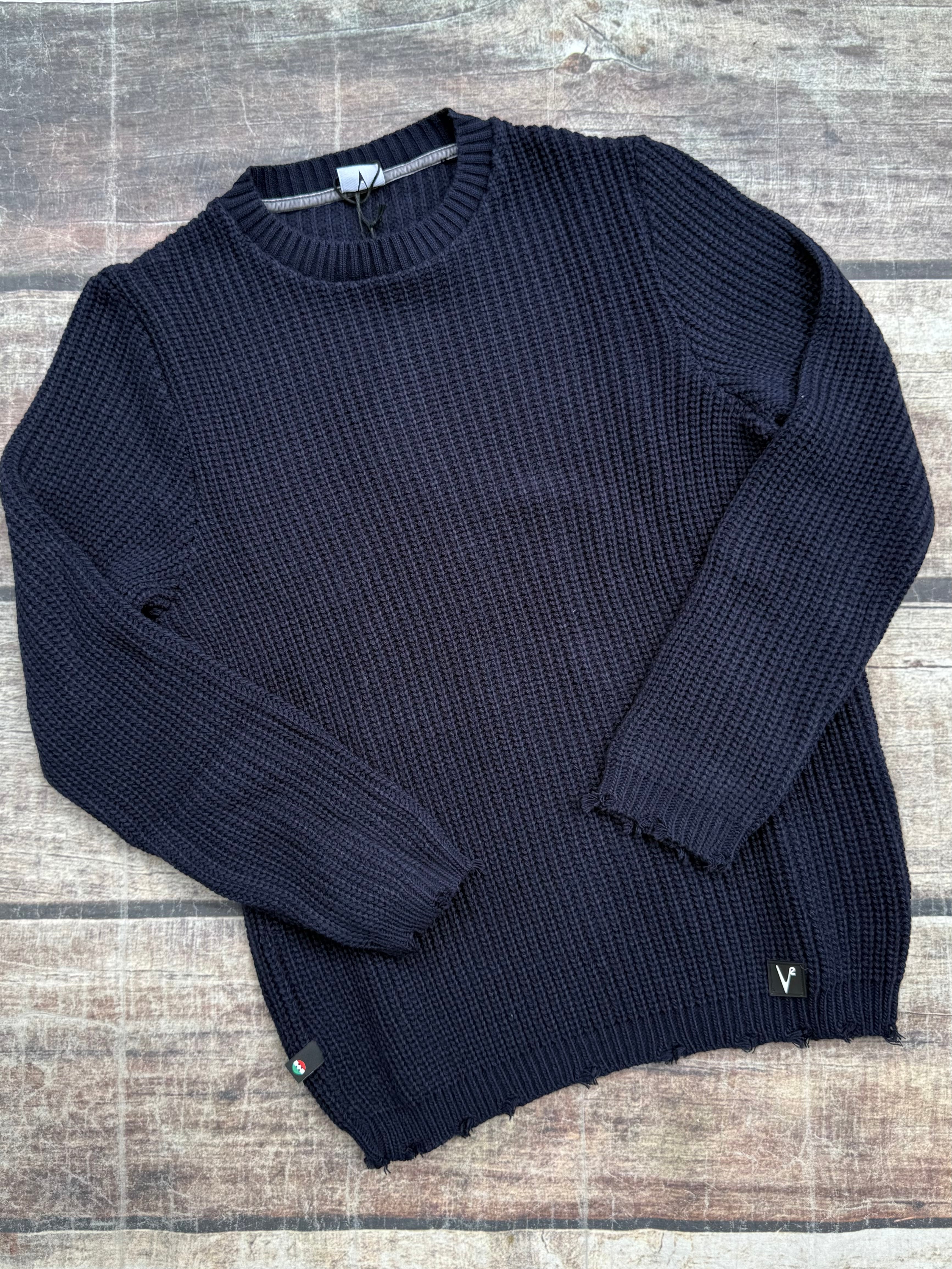 Maglione V2 Strappi Blu (12256536396116)