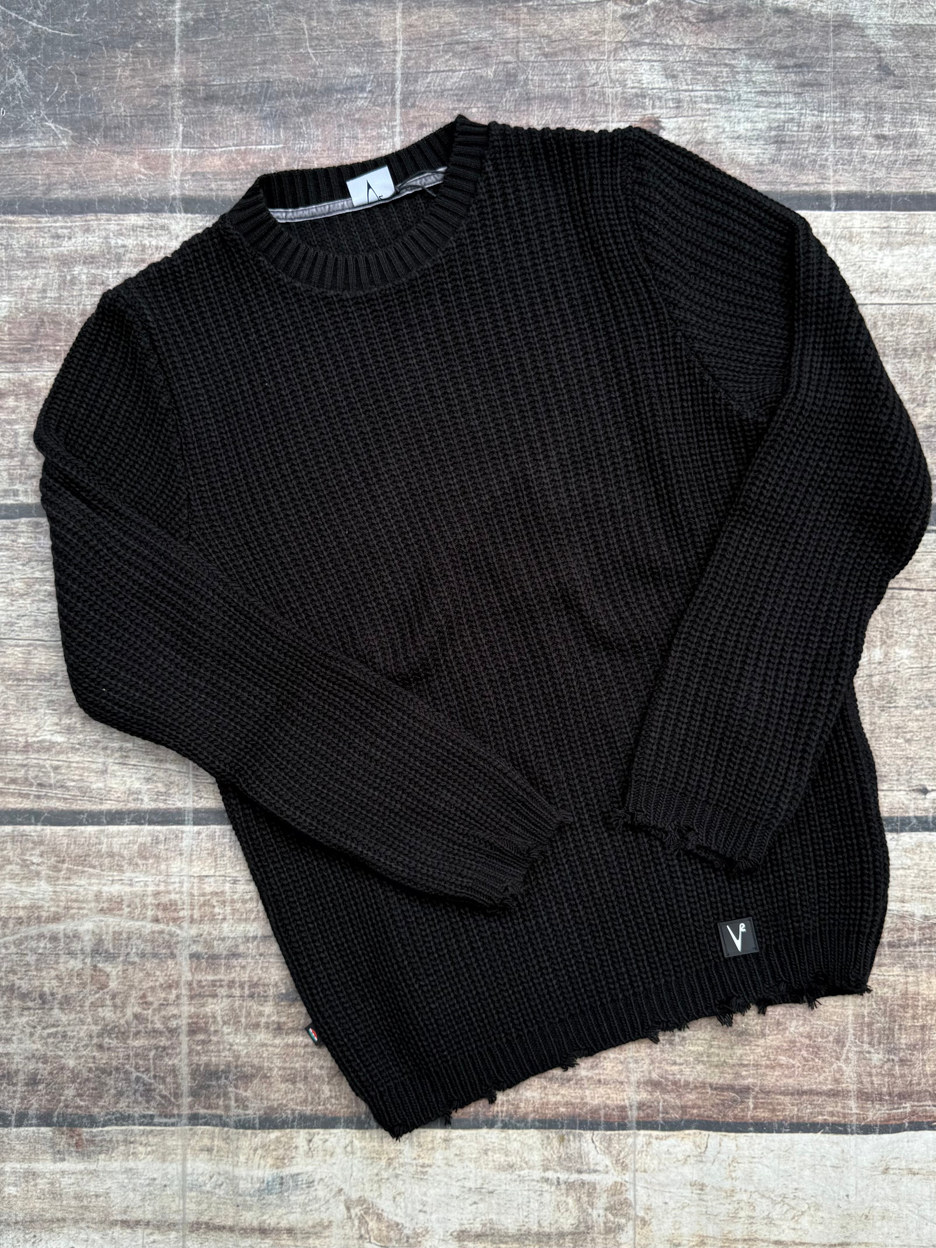 Maglione V2 Strappi Nero (12256536068436)