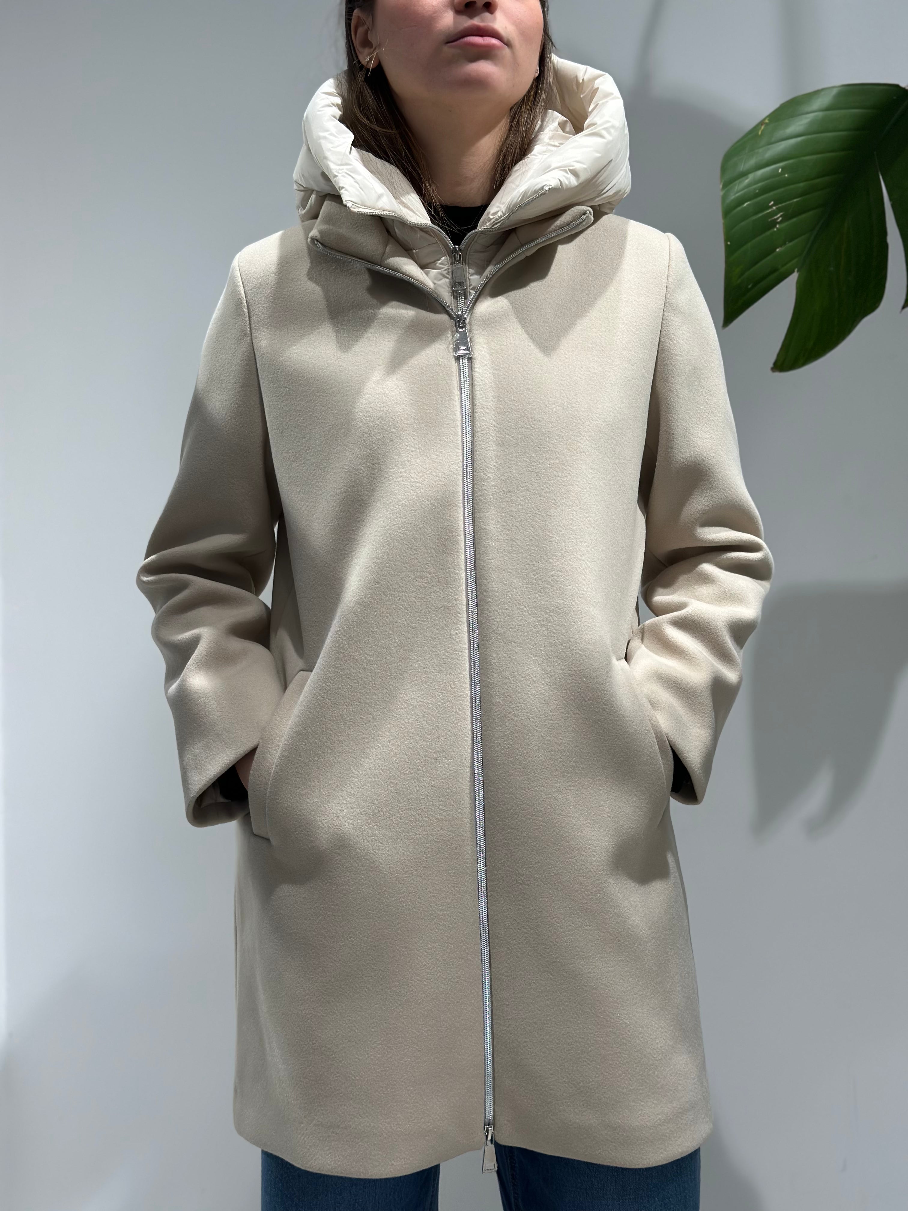 Cappotto Lokita Combinato Beige