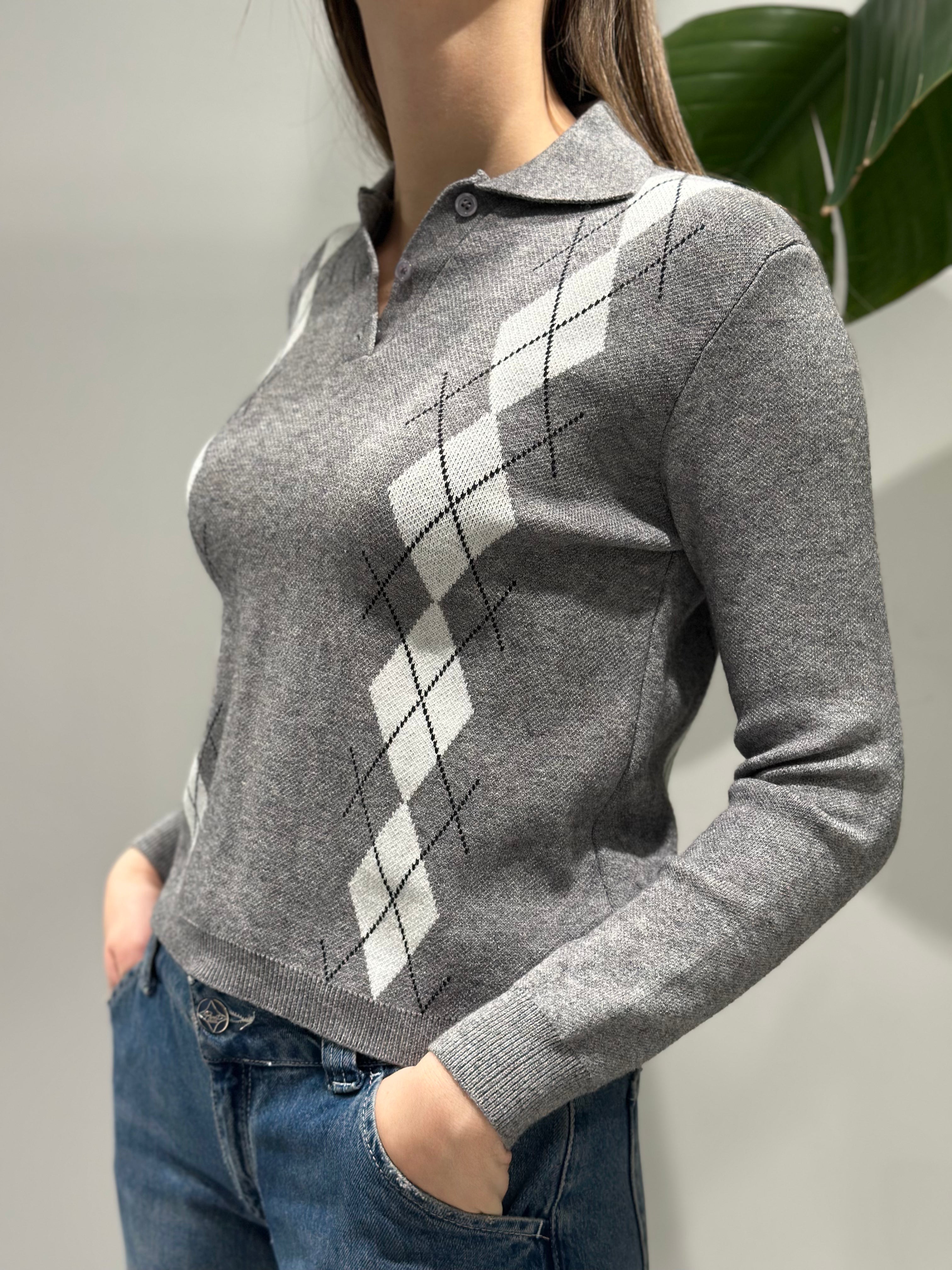 Polo Lokita Rombi Grigia