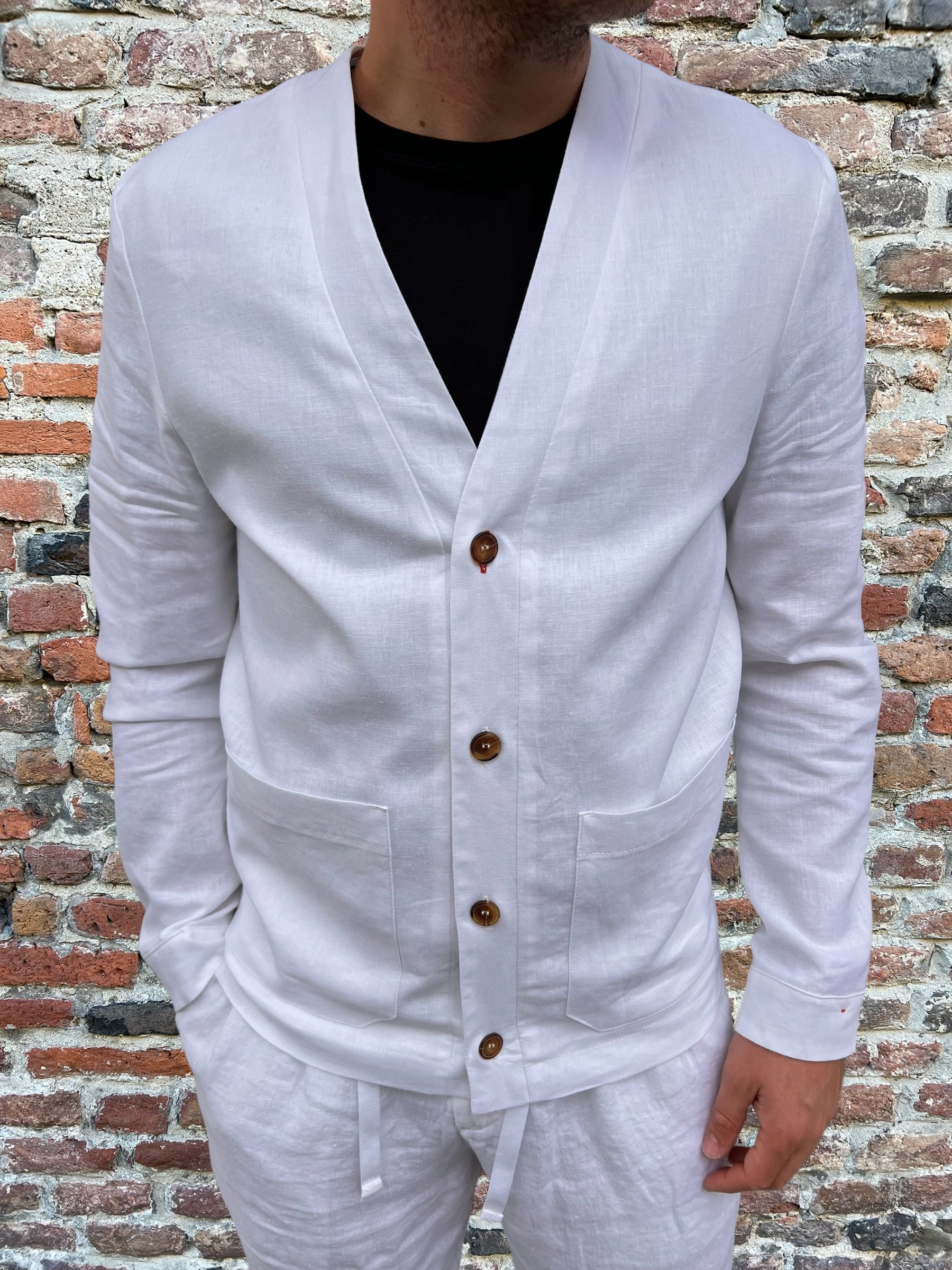 Giacca Berna Scollo V Bianca 3102 (9136957456724)