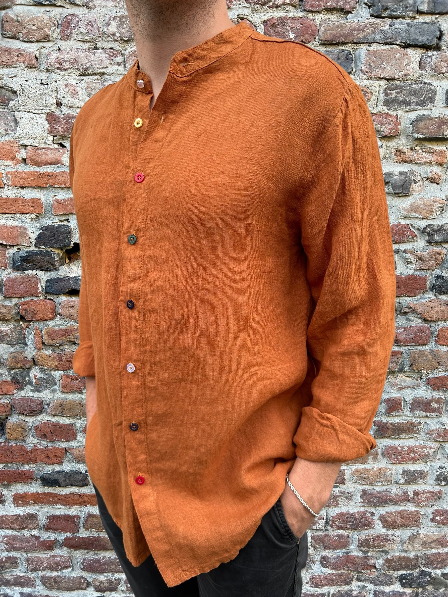 Camicia Block Eleven Lino Rame 3076 (9580031738196)