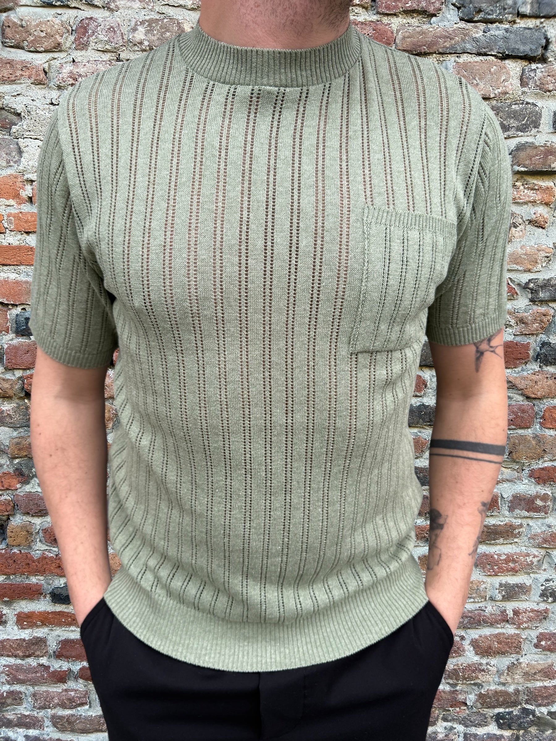 T-shirt Block Eleven Maglia Taschino Verde (11899325776212)